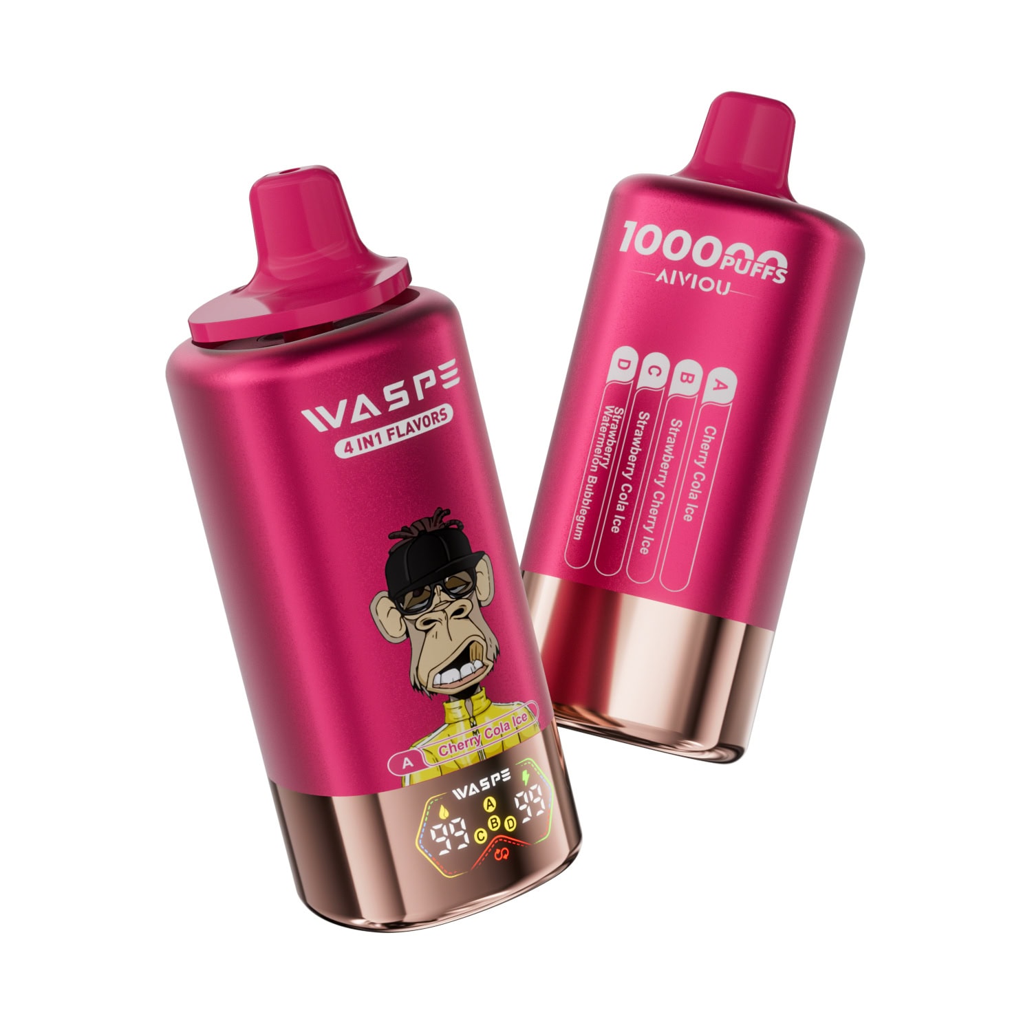 WASPE 4 in 1 100K Cherry Cola Ice & Strawberry Cherry Ice & Strawberry Cola Ice & Strawberry Watermelon Bubblegum