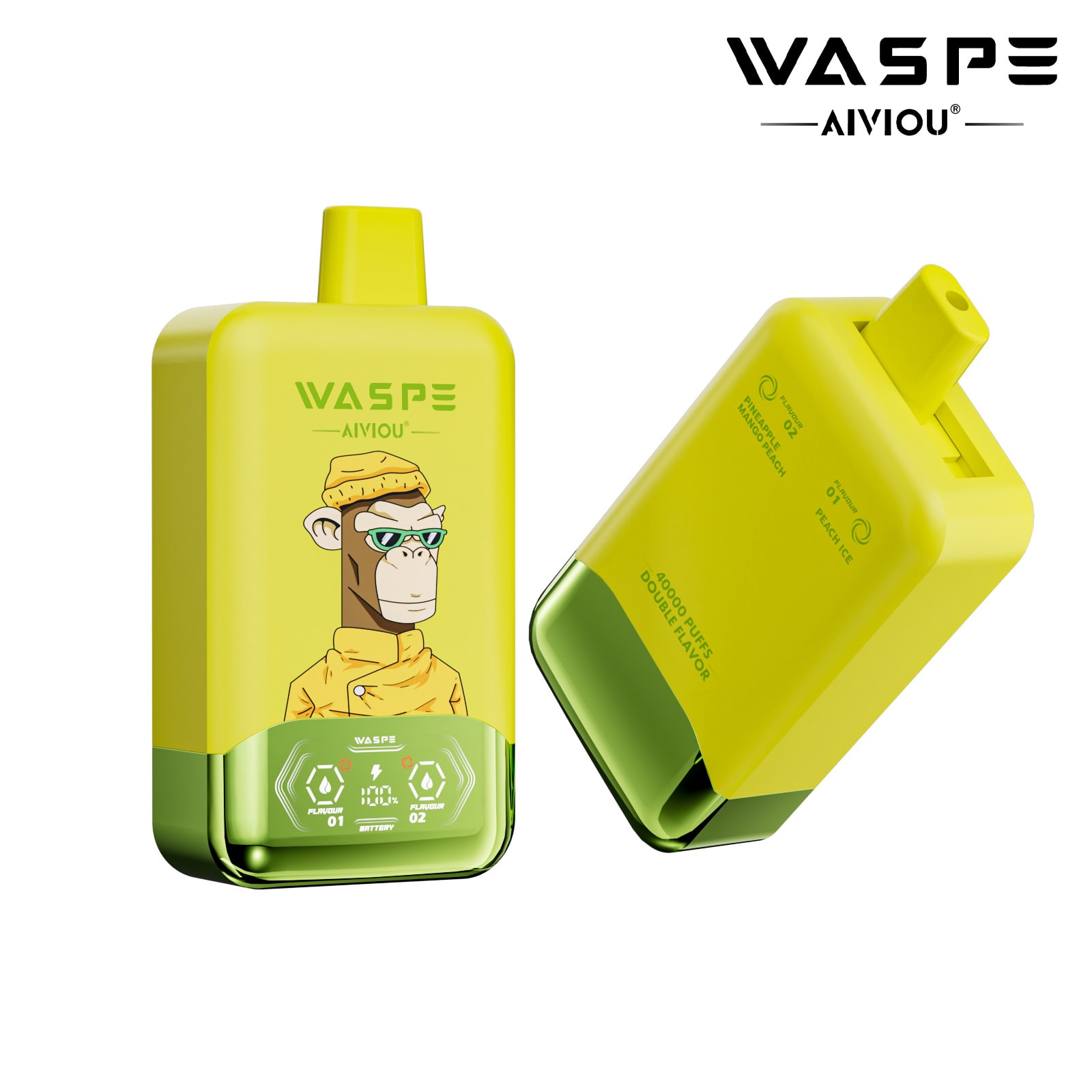 WASPE AIVIOU 40000 Peach Ice & Pineapple Mango Peach