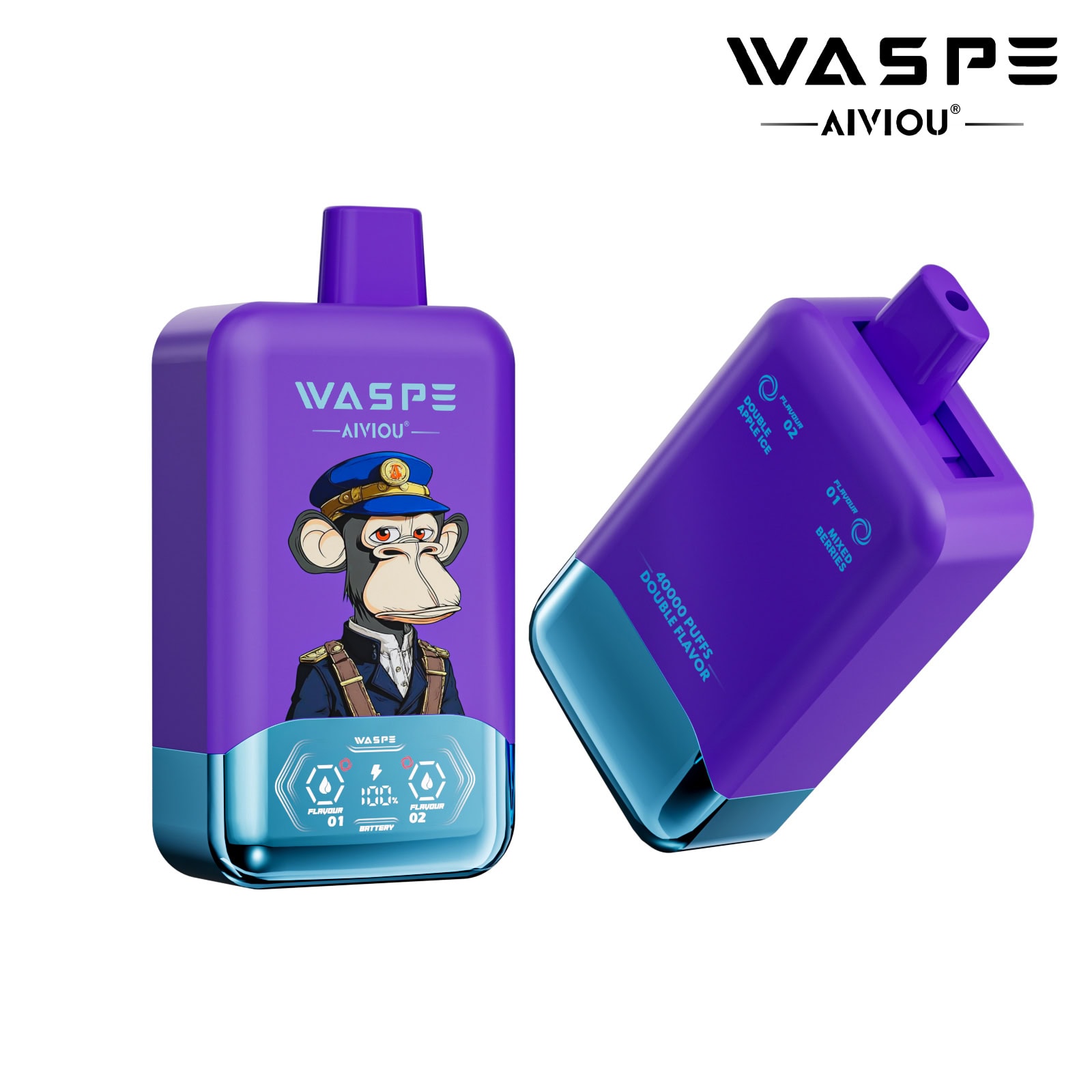 WASPE AIVIOU 40000 Mixed Berries & Double Apple Ice