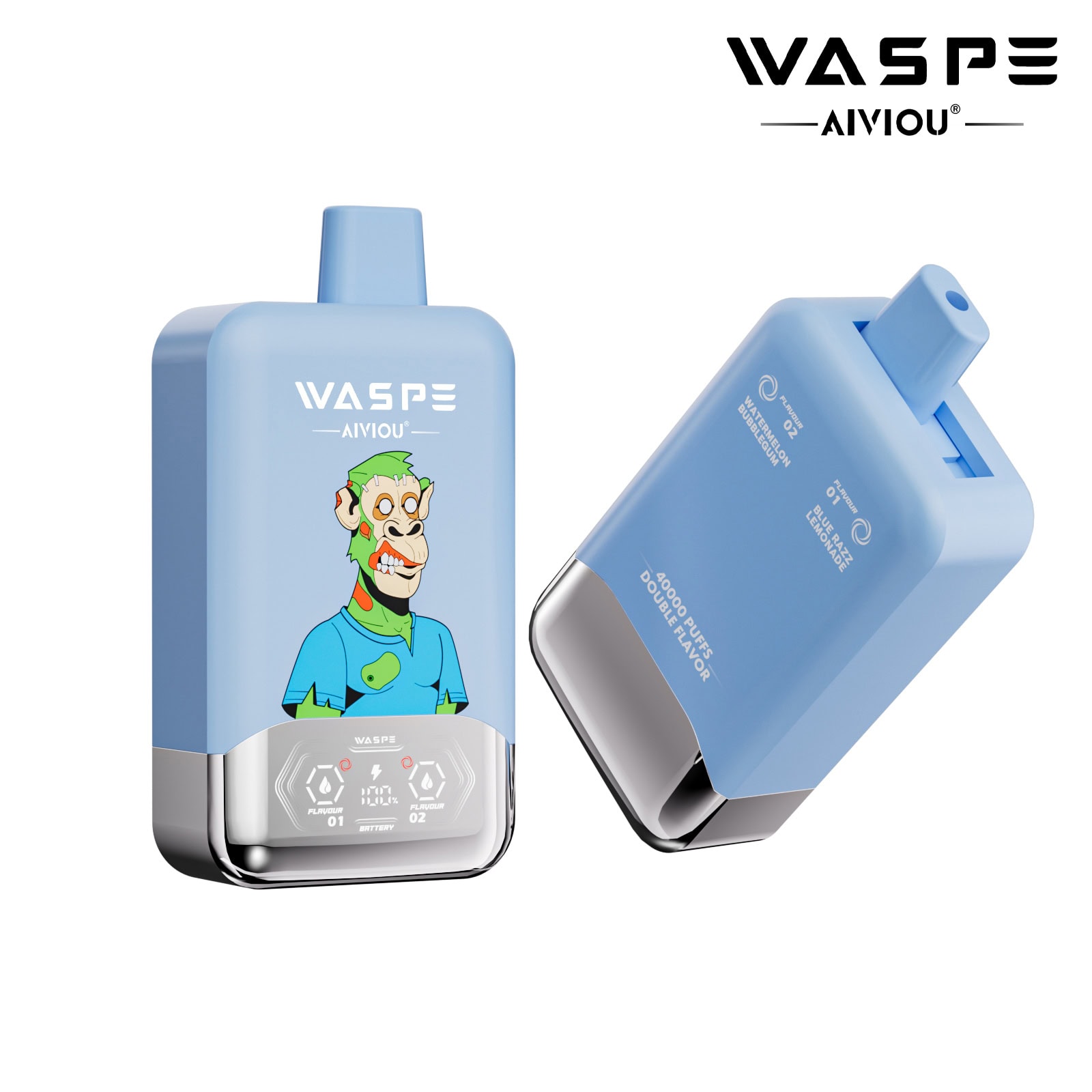 WASPE AIVIOU 40000 Blue Razz Lemonade & Watermelon Bubblegum