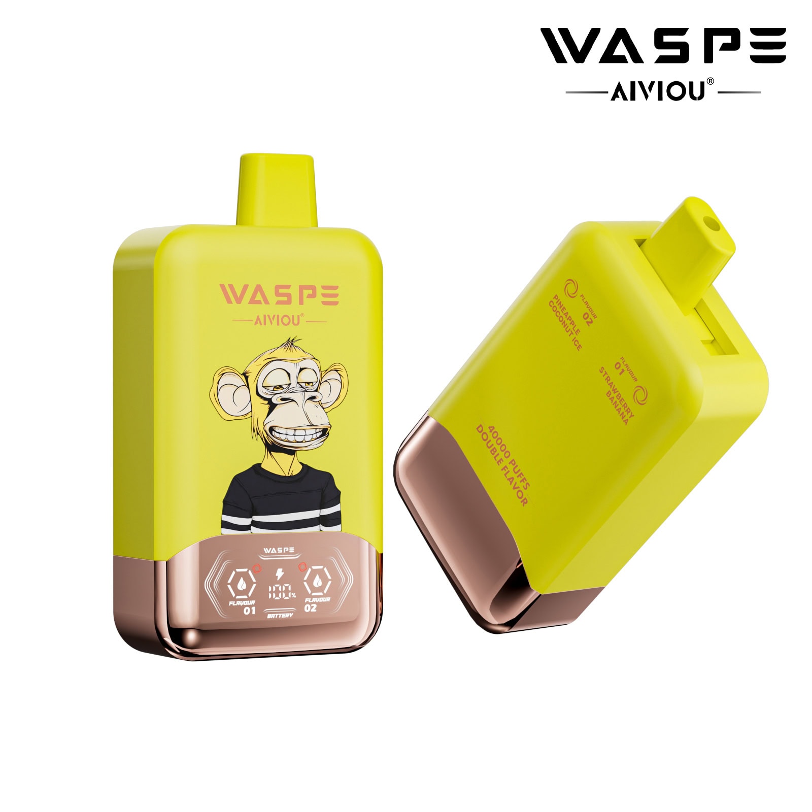 WASPE AIVIOU 40000 Strawberry Banana & Pineapple Coconut Ice