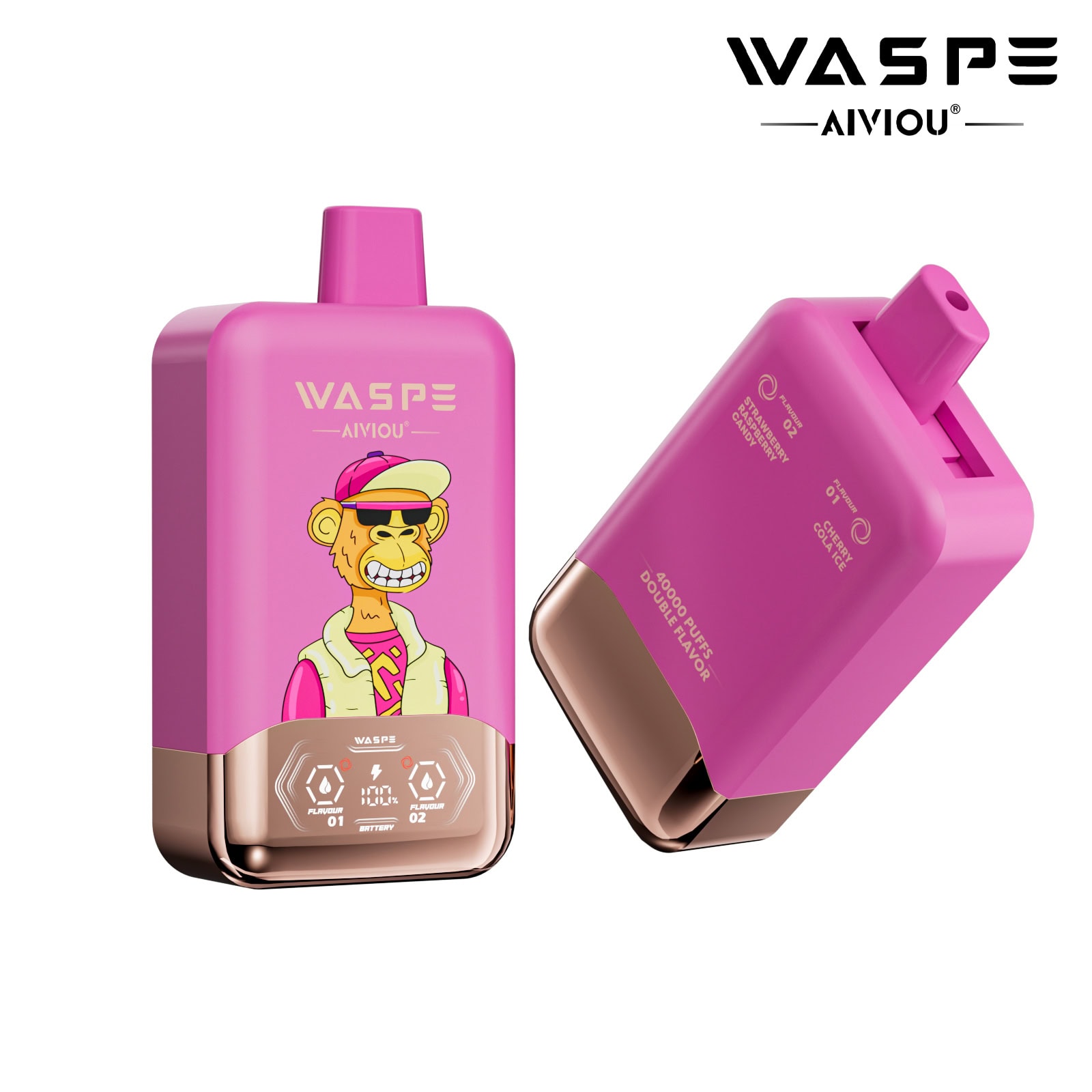 WASPE AIVIOU 40000 Cherry Cola Ice & Strawberry Raspberry Candy