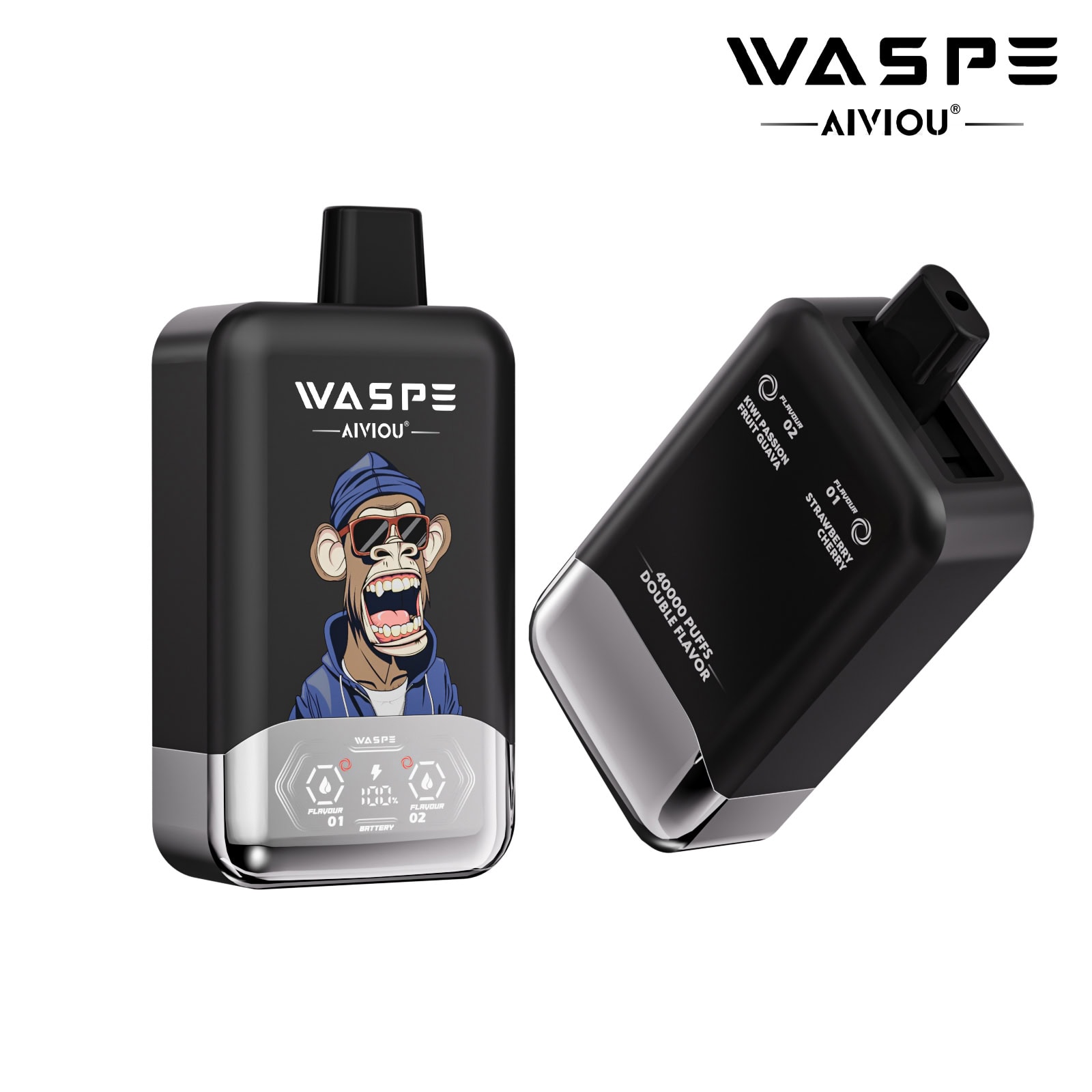 WASPE AIVIOU 40000 Strawberry Cherry & Kiwi Passion Fruit