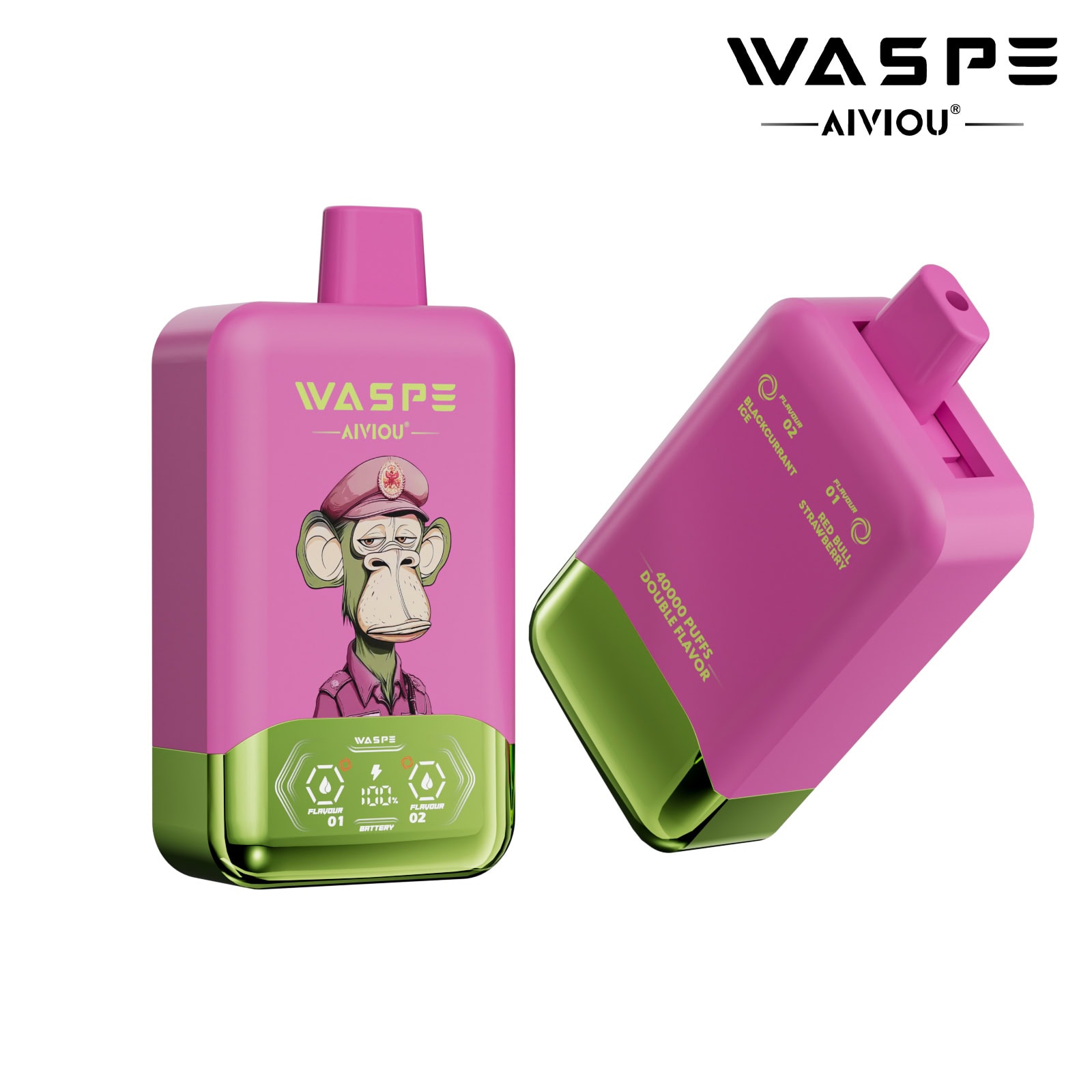 WASPE AIVIOU 40000 Red Bull Strawberry & Blackcurrant Ice