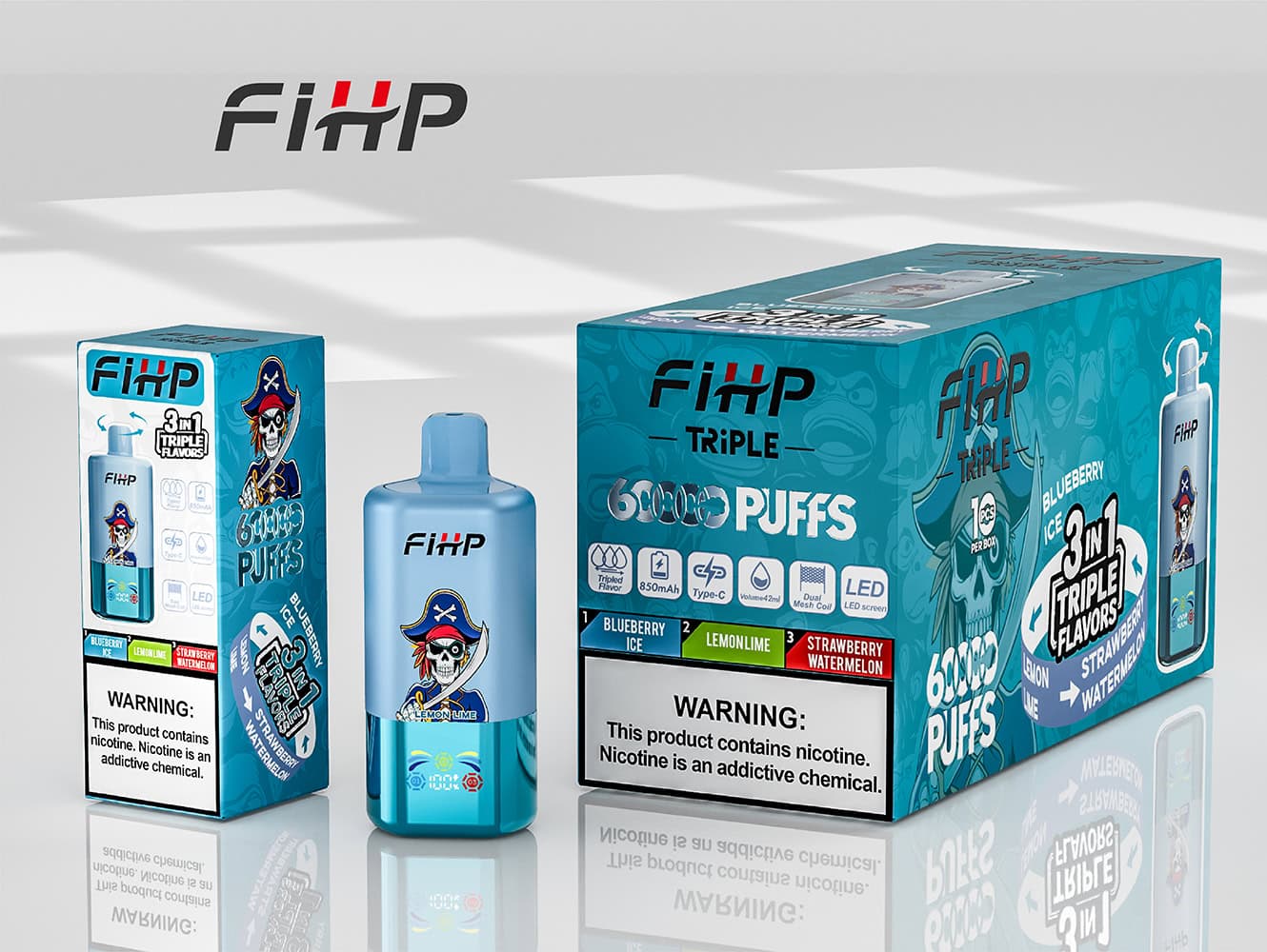 FIHP 60000 3in1 Lemon Lime & Strawberry Watermelon & Blueberry Ice - Image 3