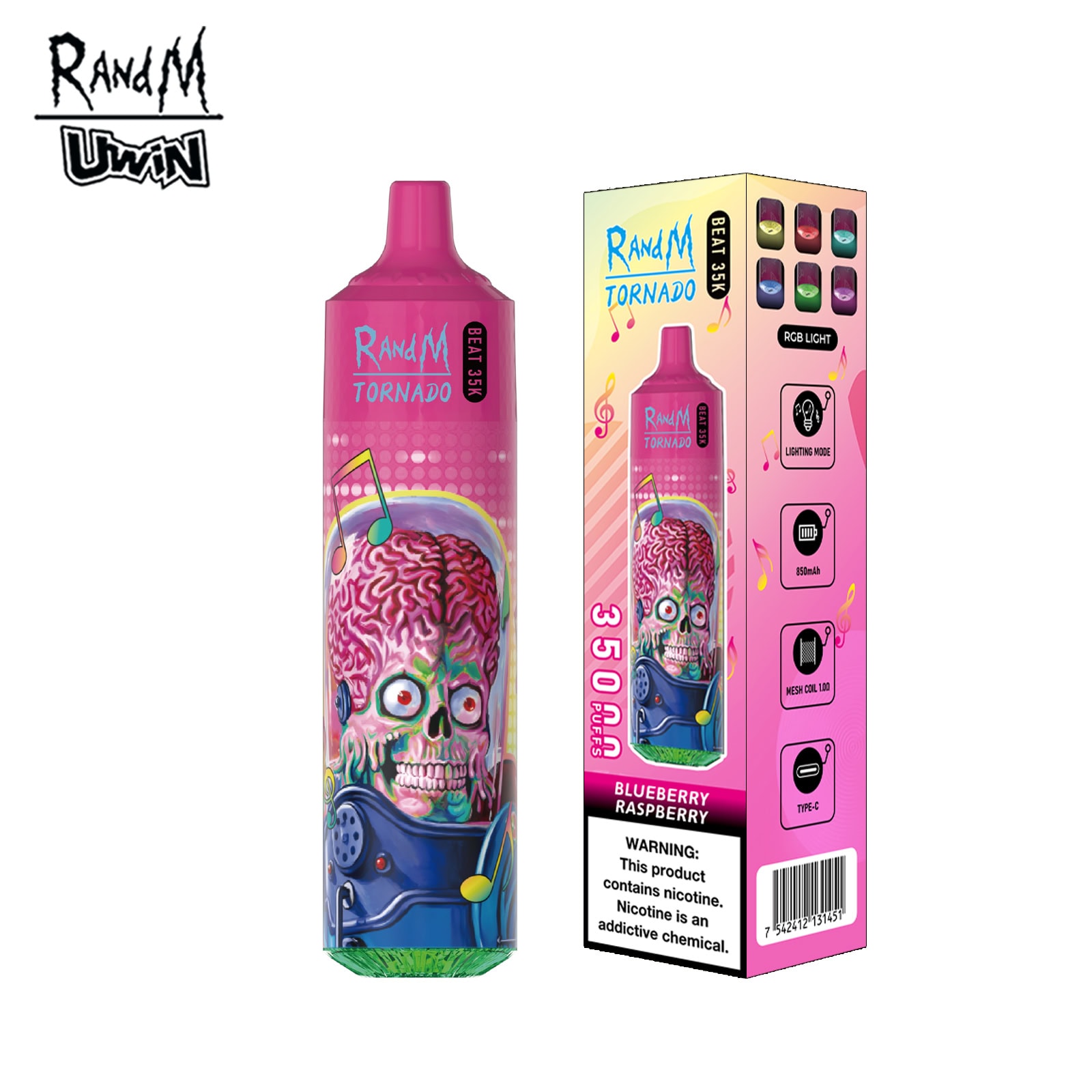 Uwin RandM Tornado Beat 35K Blueberry Raspberry - Image 2