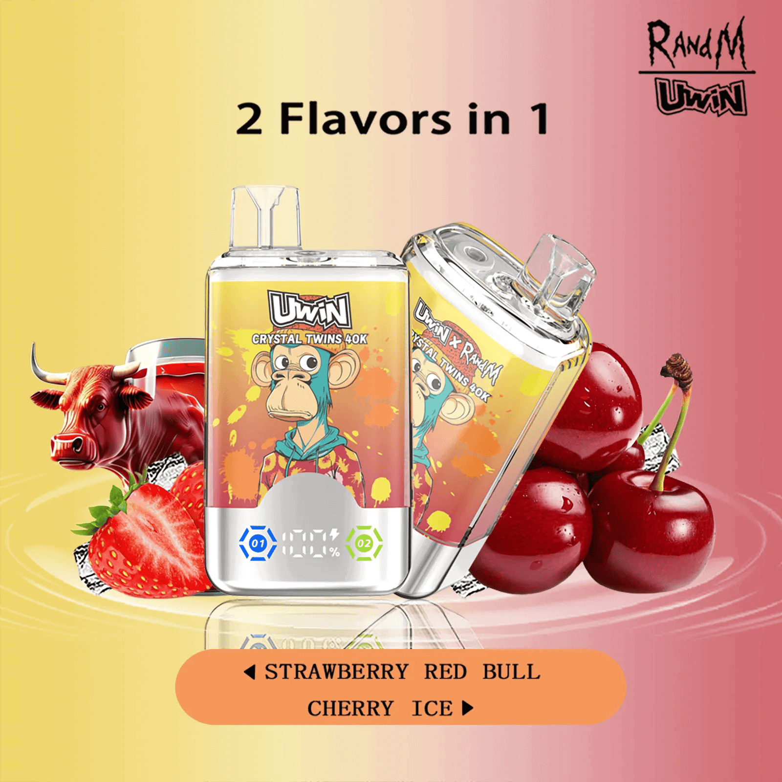 Uwin Crystal Twins 40K Blueberry Raspberry & Cherry Ice