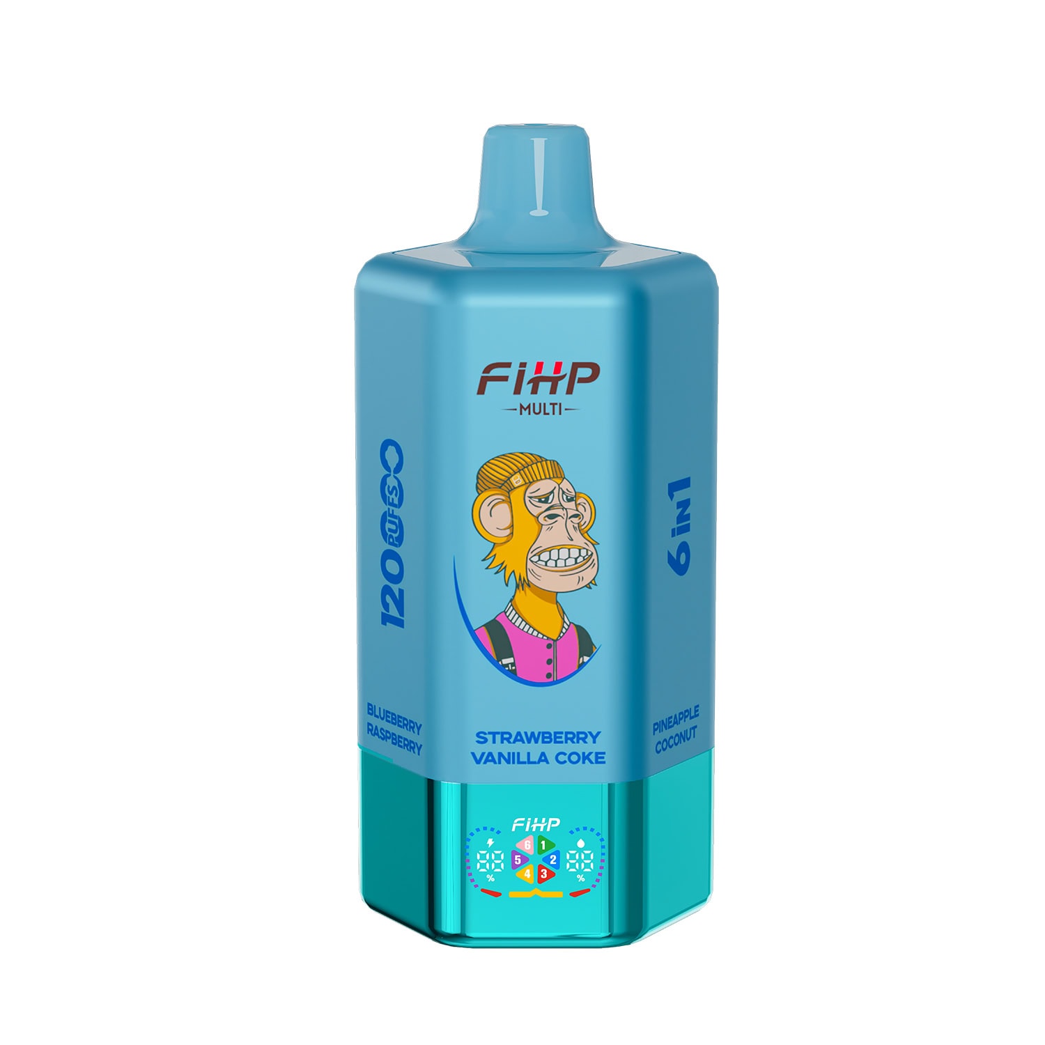 FIHP 120K 6in1 Strawberry Vanilla Coke & Pineapple Coconut & Blue Razz & Mixed Berries & Mango Peach & Blueberry Raspberry - Image 4