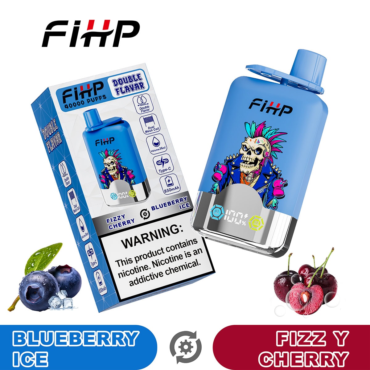 FIHP 40000 Blueberry Ice & Fizzy Cherry
