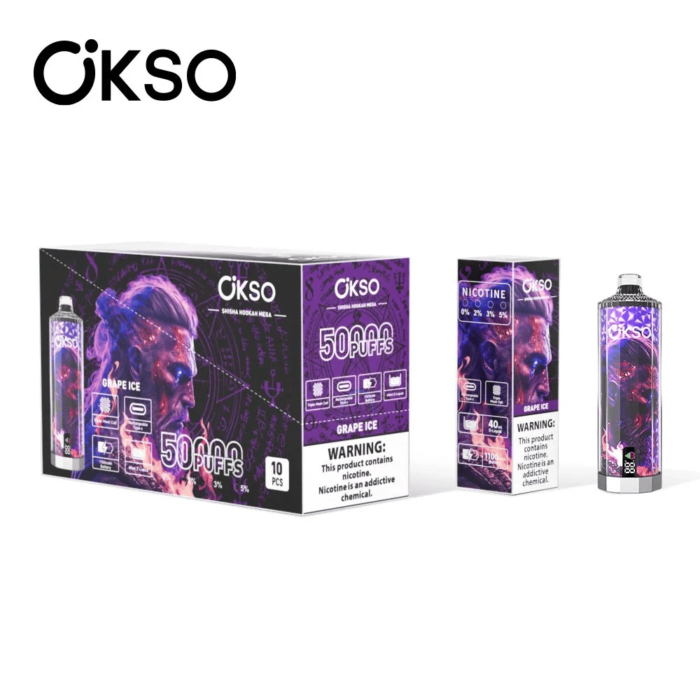 OKSO Shisha Hookah Mega 50000 Grape Ice – Image 2