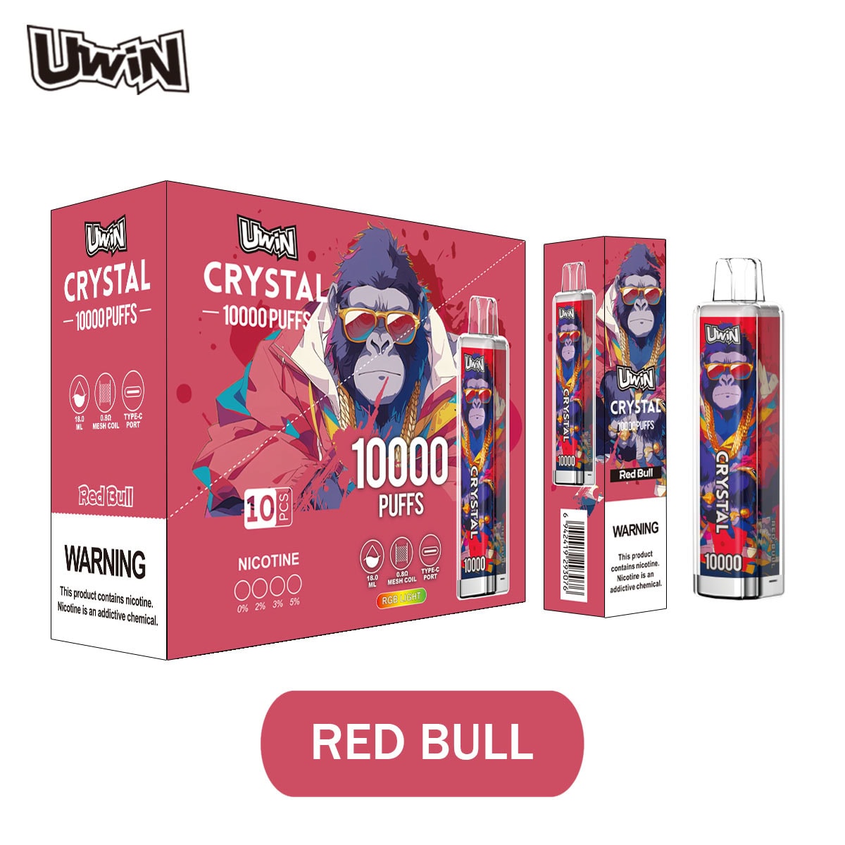 Uwin Crystal 10000 Red Bull – Bild 2