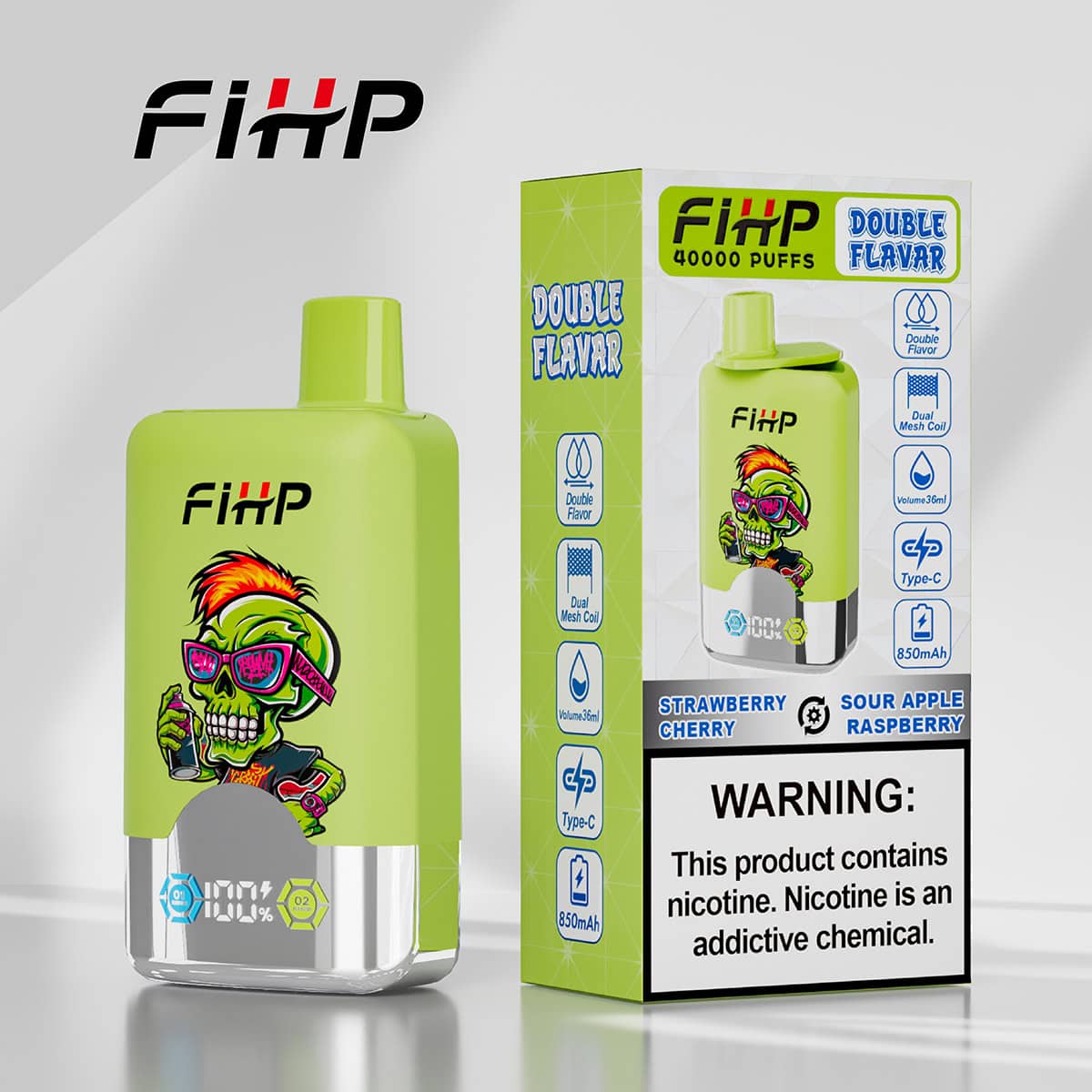 FIHP 40000 Sour Apple Raspberry & Strawberry Cherry – Bild 2