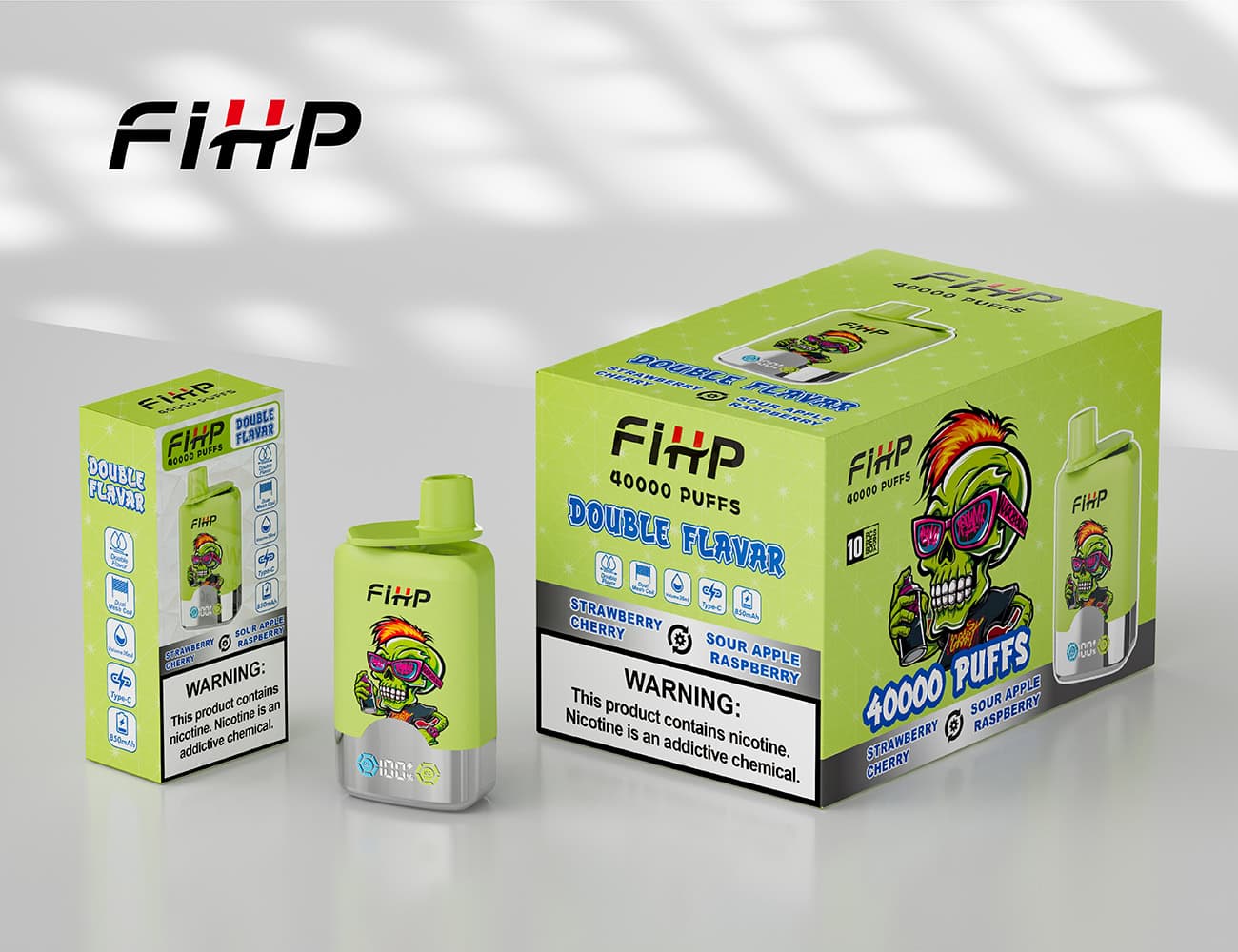 FIHP 40000 Sour Apple Raspberry & Strawberry Cherry – Bild 3