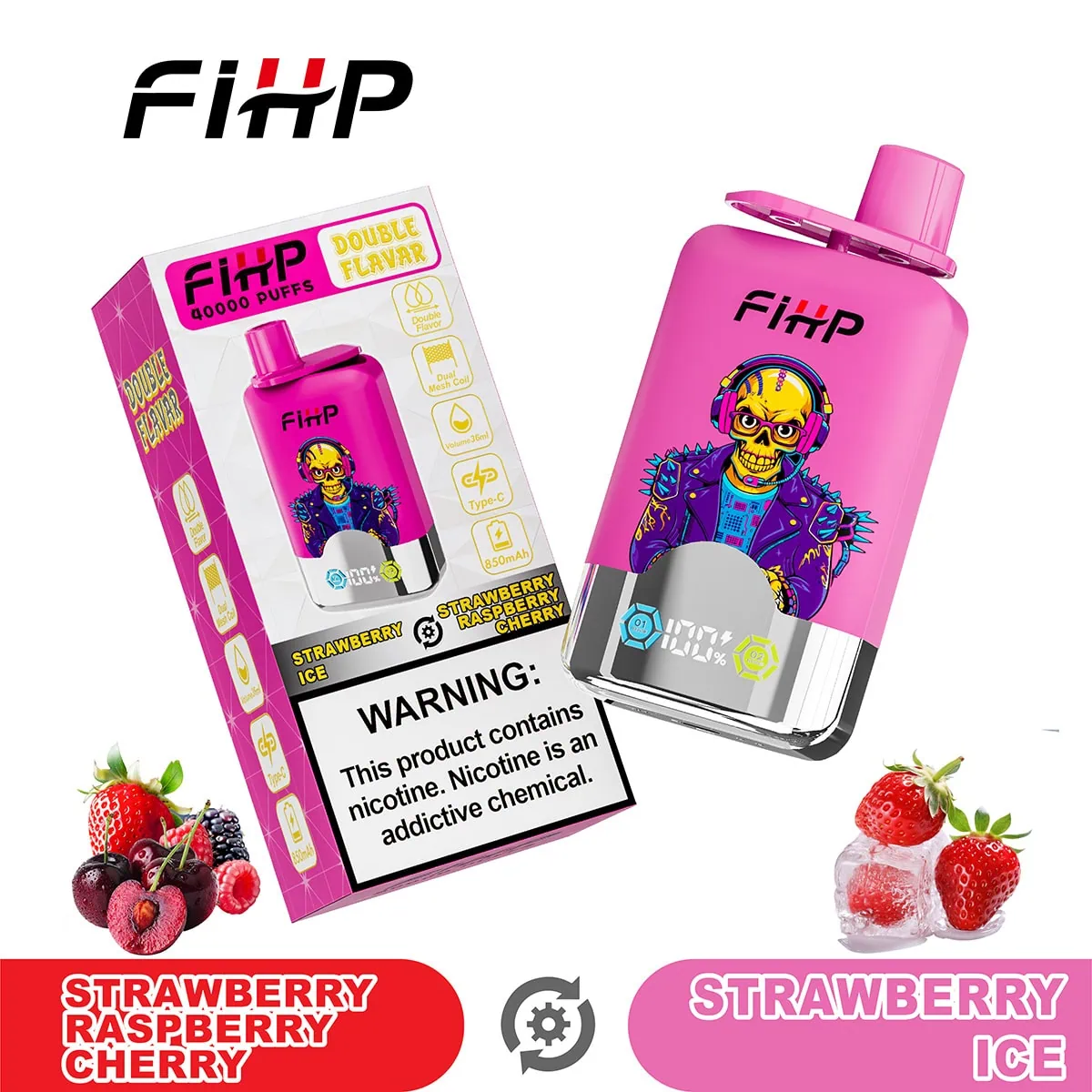 FIHP 40000 Strawberry Raspberry Cherry & Strawberry Ice