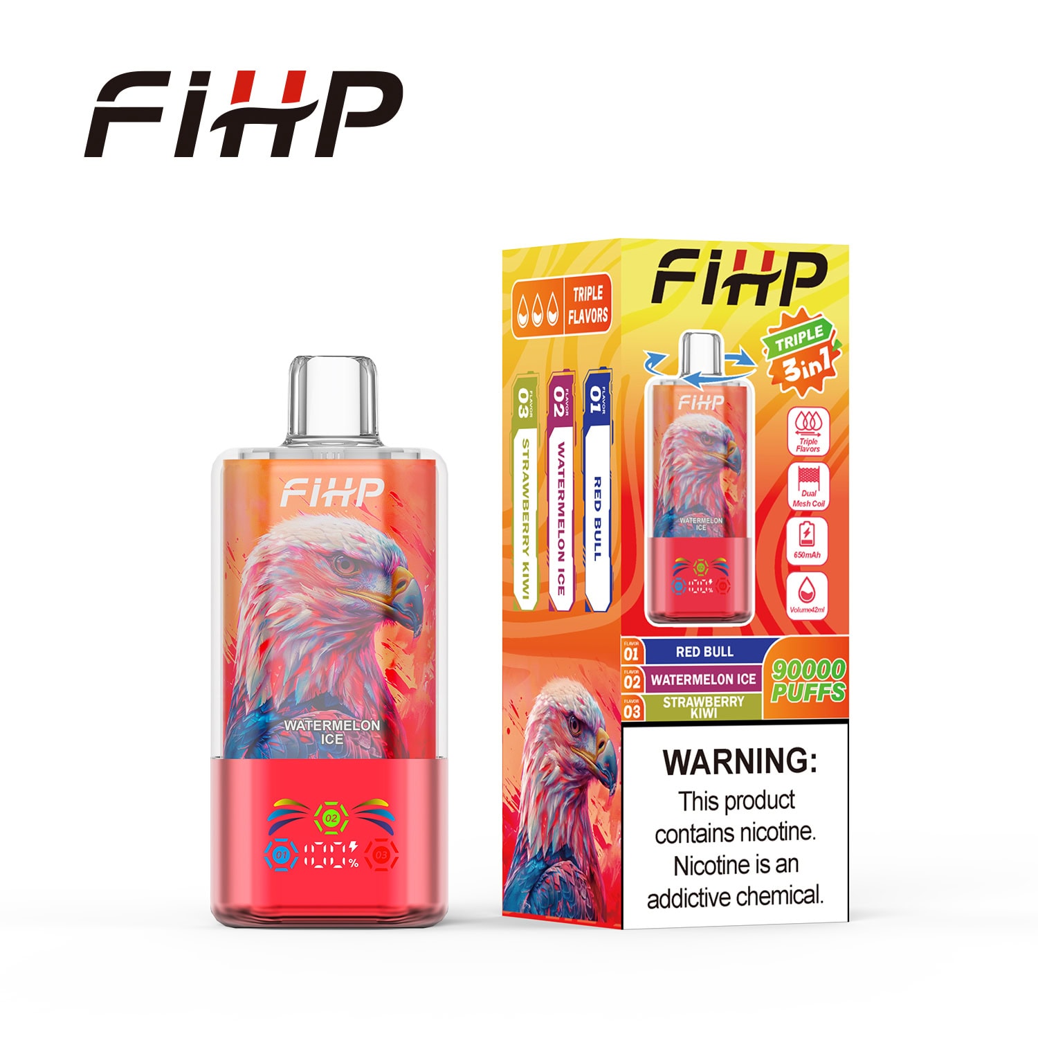 FIHP 90000 3in1 Watermelon Ice & Red Bull & Strawberry Kiwi
