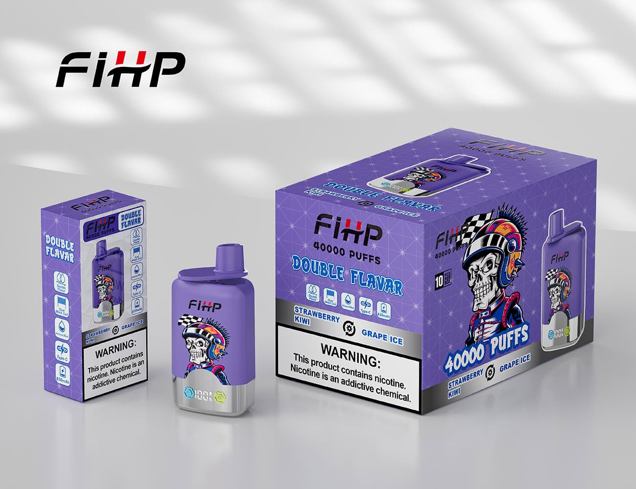 FIHP 40000 Grape Ice & Strawberry Kiwi - Image 3