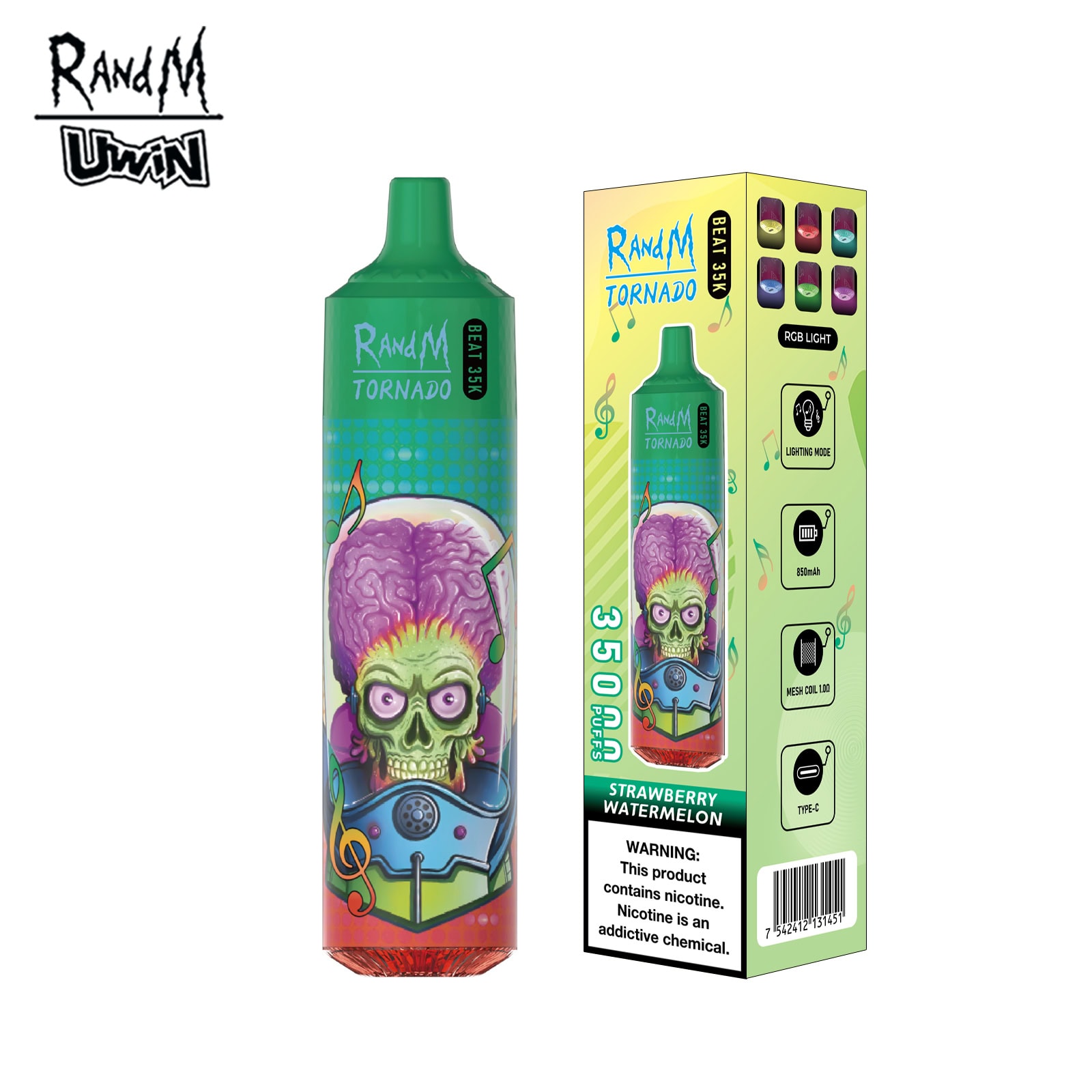 Uwin RandM Tornado Beat 35K Strawberry Watermelon - Image 2