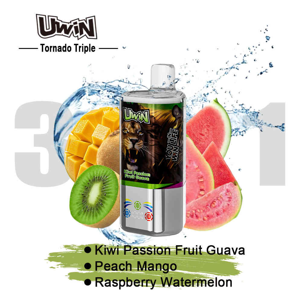 Uwin Tornado Triple 60K Kiwi Passion Fruit Guava & Peach Mango & Raspberry Watermelon