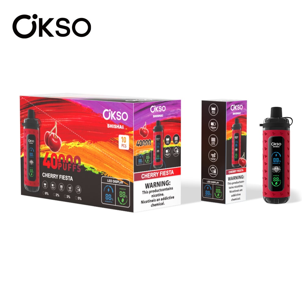 OKSO Shisha Max 40000 Cherry Fiesta - Image 2