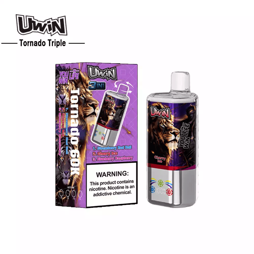 Uwin Tornado Triple 60K Cherry Ice & Strawberry Red Bull & Blueberry Raspberry - Image 2