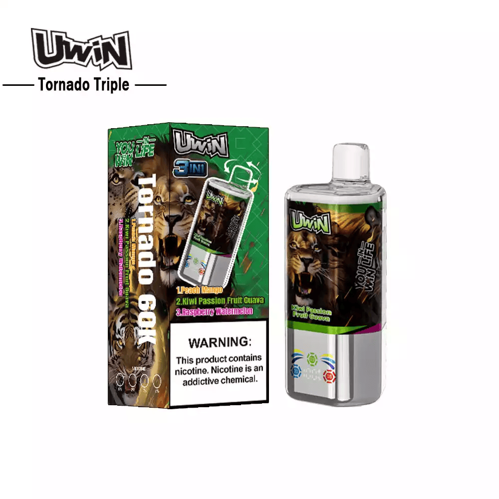 Uwin Tornado Triple 60K Kiwi Passion Fruit Guava & Peach Mango & Raspberry Watermelon - Image 2