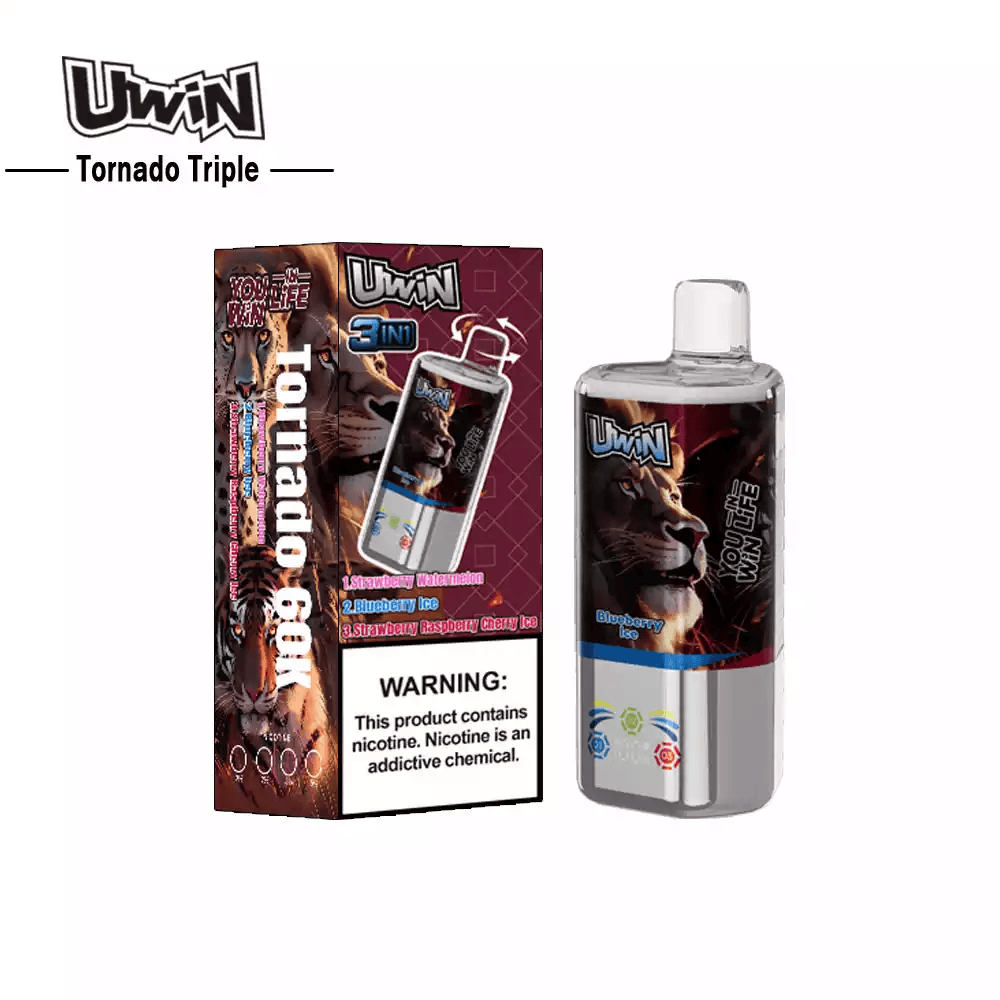 Uwin Tornado Triple 60K Blueberry Ice & Strawberry Watermelon & Strawberry Raspberry Cherry Ice - Image 2