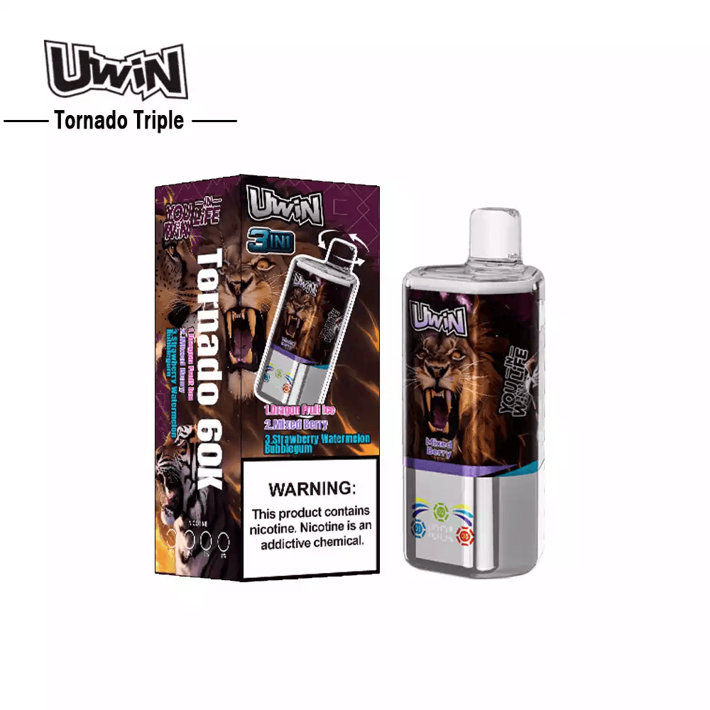 Uwin Tornado Triple 60K Mixed Berry & Dragon Fruit Ice & Strawberry Watermelon Bubblegum - Image 2