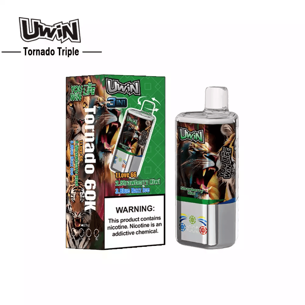Uwin Tornado Triple 60K Strawberry Kiwi & Love 66 & Blue Razz Ice - Image 2