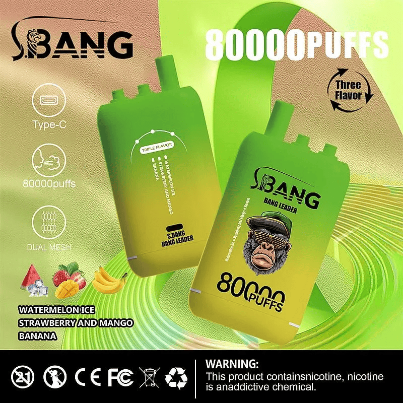 Bang Leader 80000 Watermelon Ice & Strawberry Mango & Banana