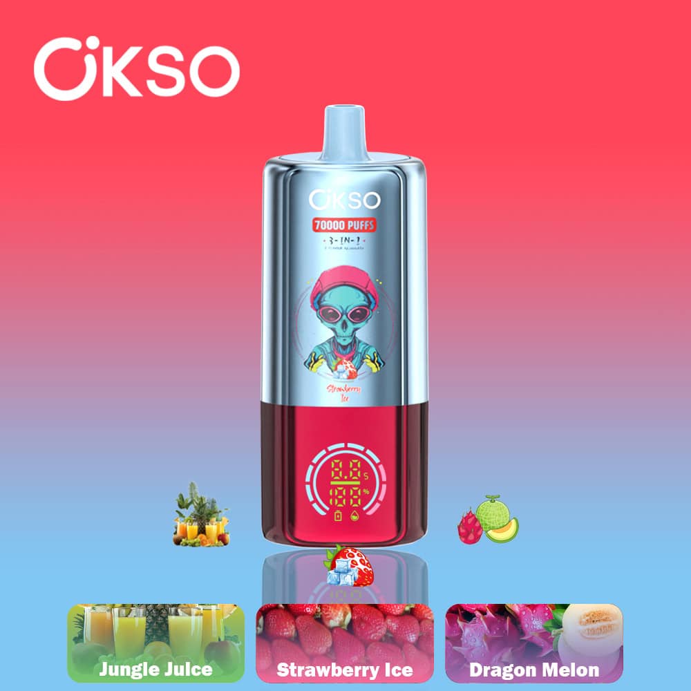 OKSO 3in1 70000 Strawberry Ice & Jungle Juice & Dragon Melon