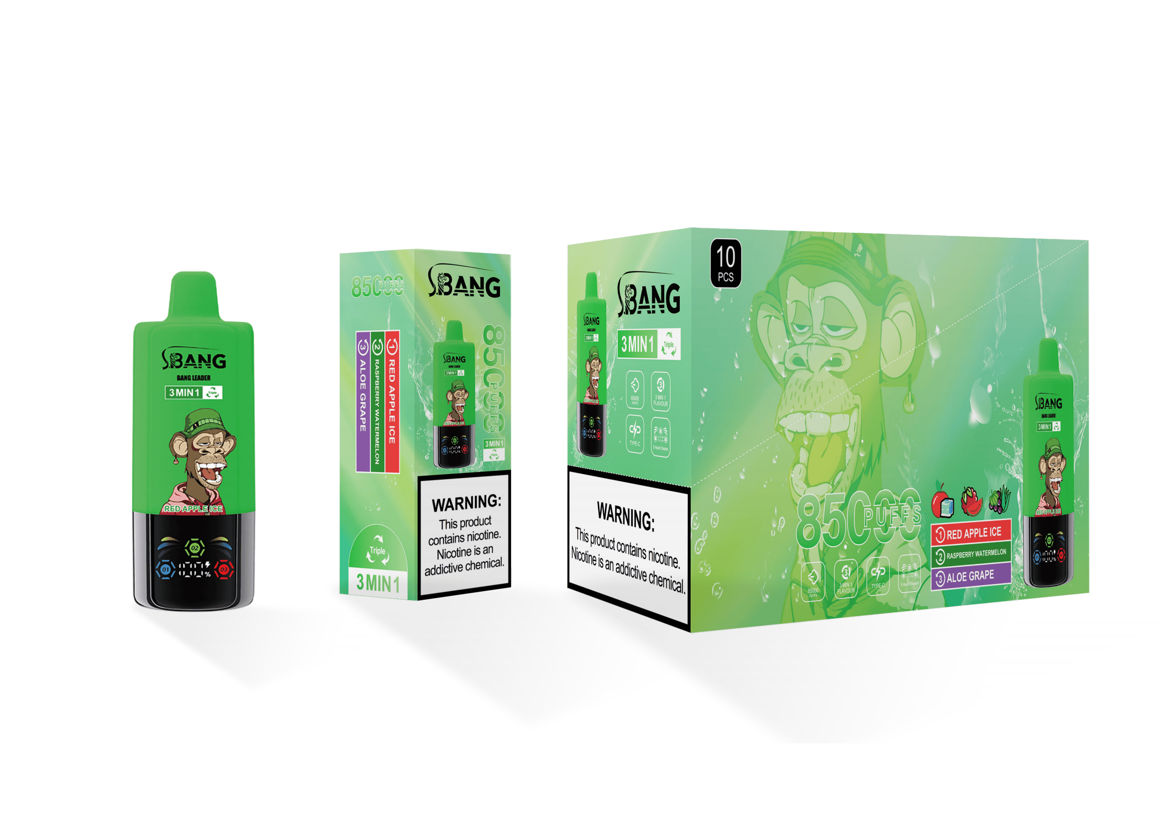Bang Leader 85000 Red Apple Ice & Raspberry Watermelon & Aloe Grape