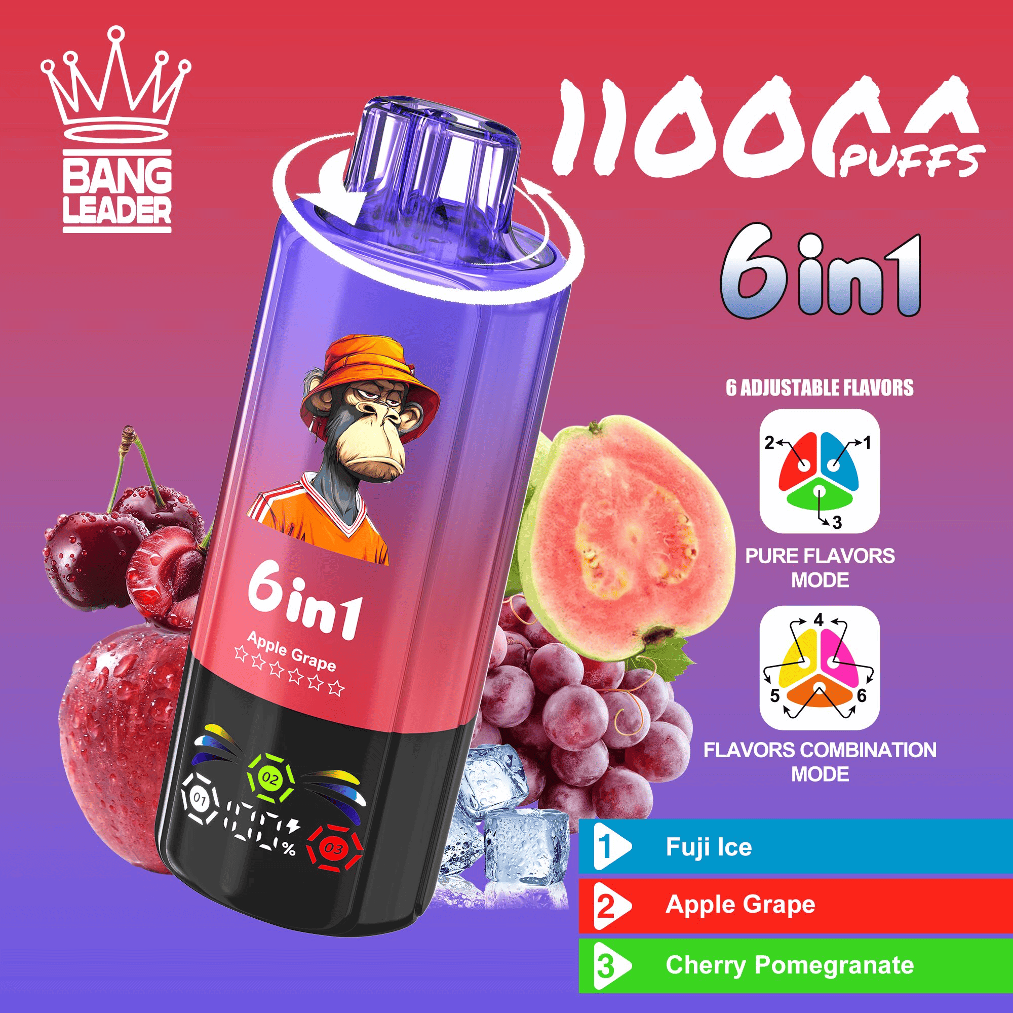 Bang Leader 110K Fuji Ice & Apple Grape & Cherry Pomegranate