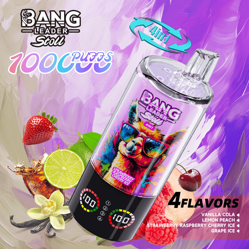 Bang Leader Stoll 100K Vanilla Cola & Lemon Peach & Strawberry Raspberry Cherry Ice & Grape Ice