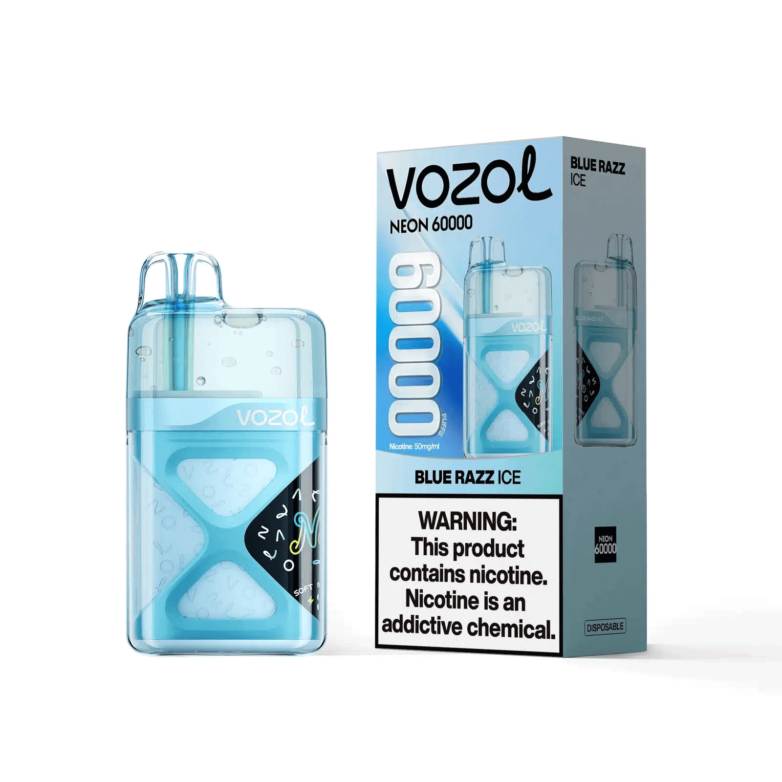 Vozol Neon 60000 Blue Razz Ice Einweg-Vape - immagine 2