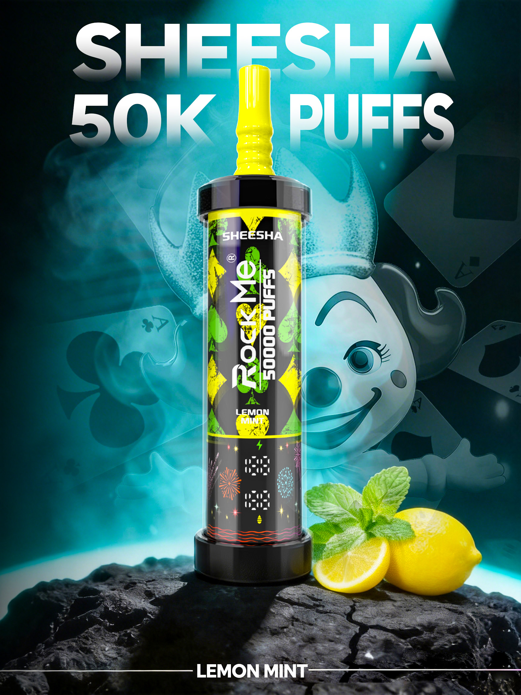 Rock Me Sheesha 50K Lemon Mint - Image 2
