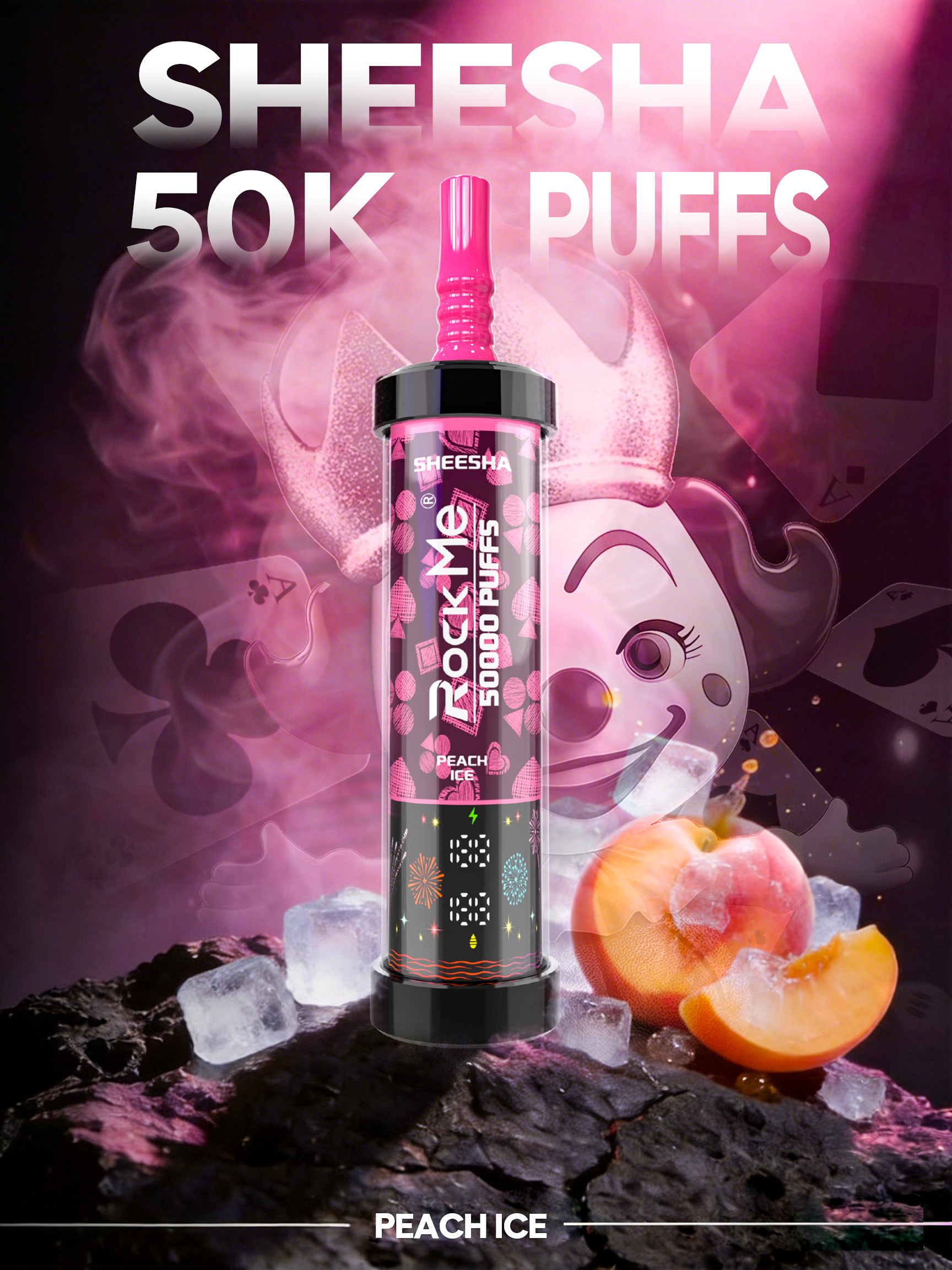 Rock Me Sheesha 50K Peach Ice - Image 2