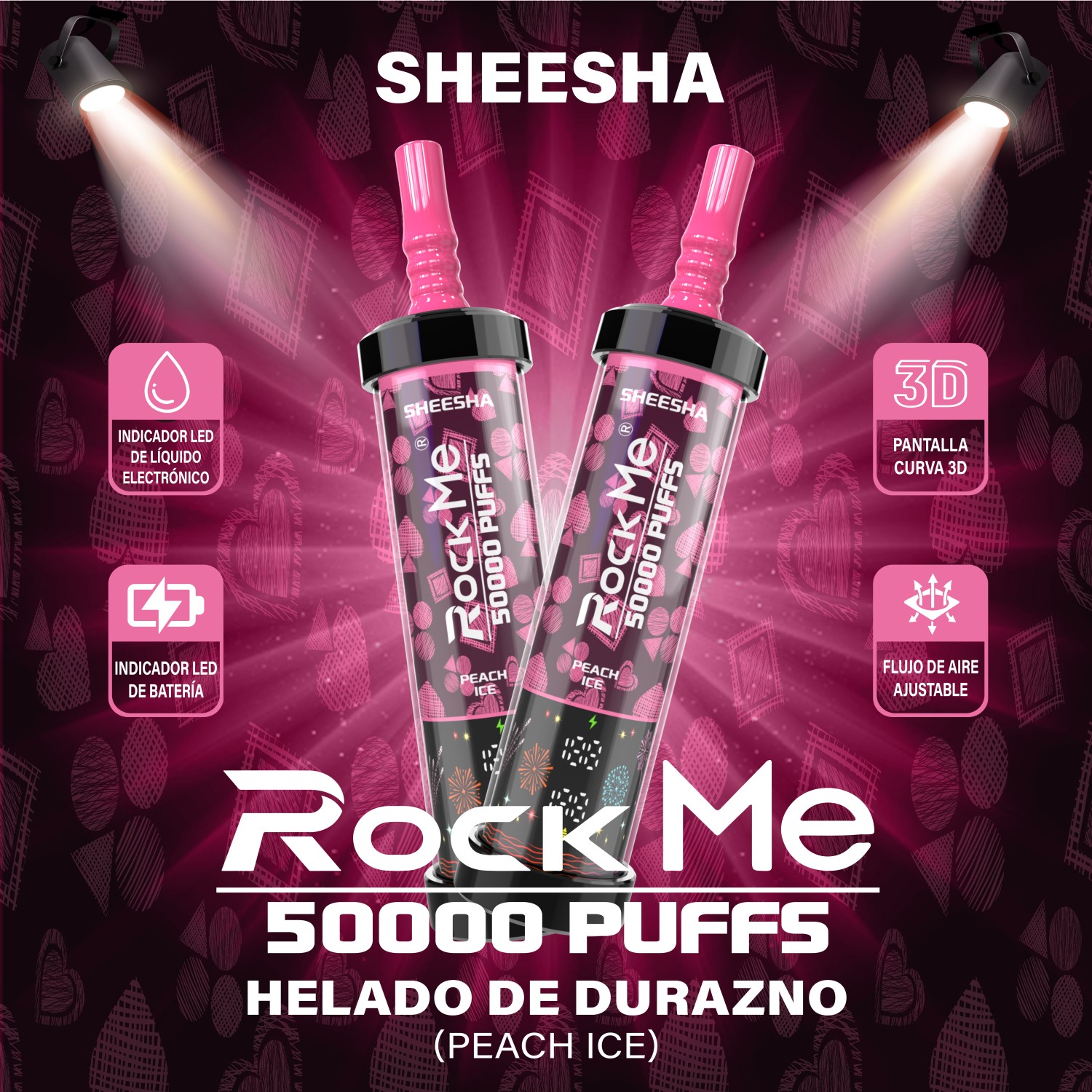 Rock Me Sheesha 50K Peach Ice