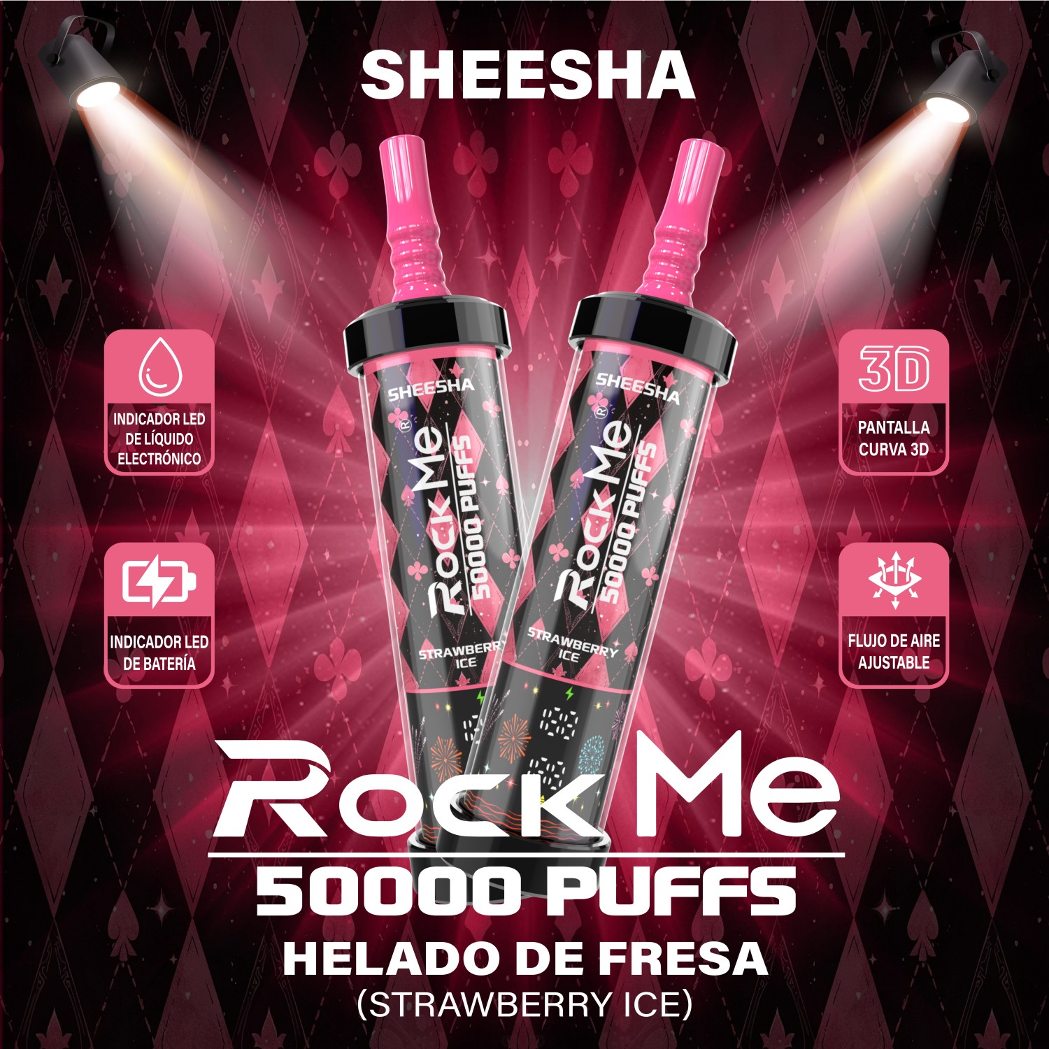 Rock Me Sheesha 50K Strawberry Ice