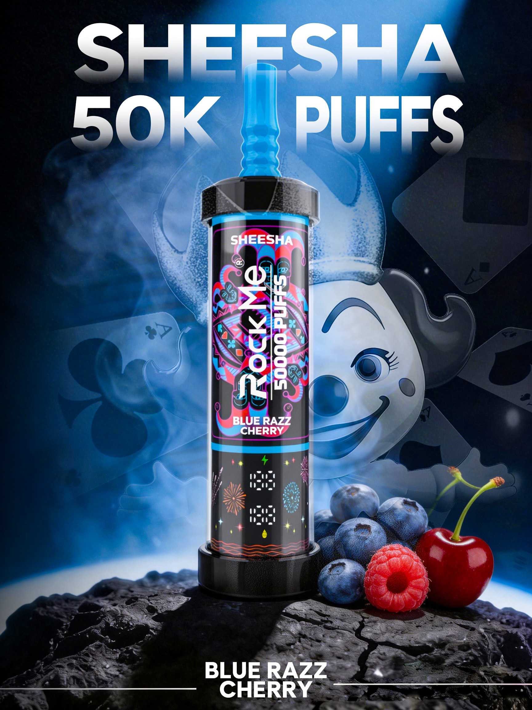 Rock Me Sheesha 50K Blue Razz Cherry – Bild 2