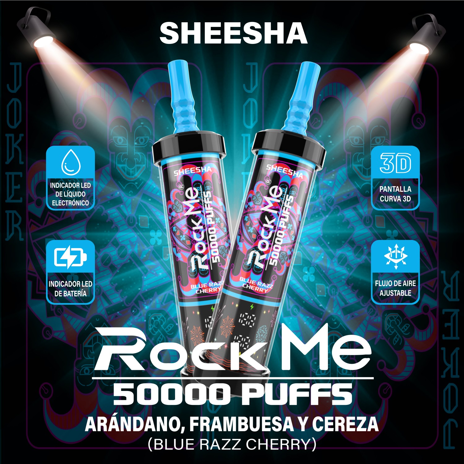 Rock Me Sheesha 50K Blue Razz Cherry