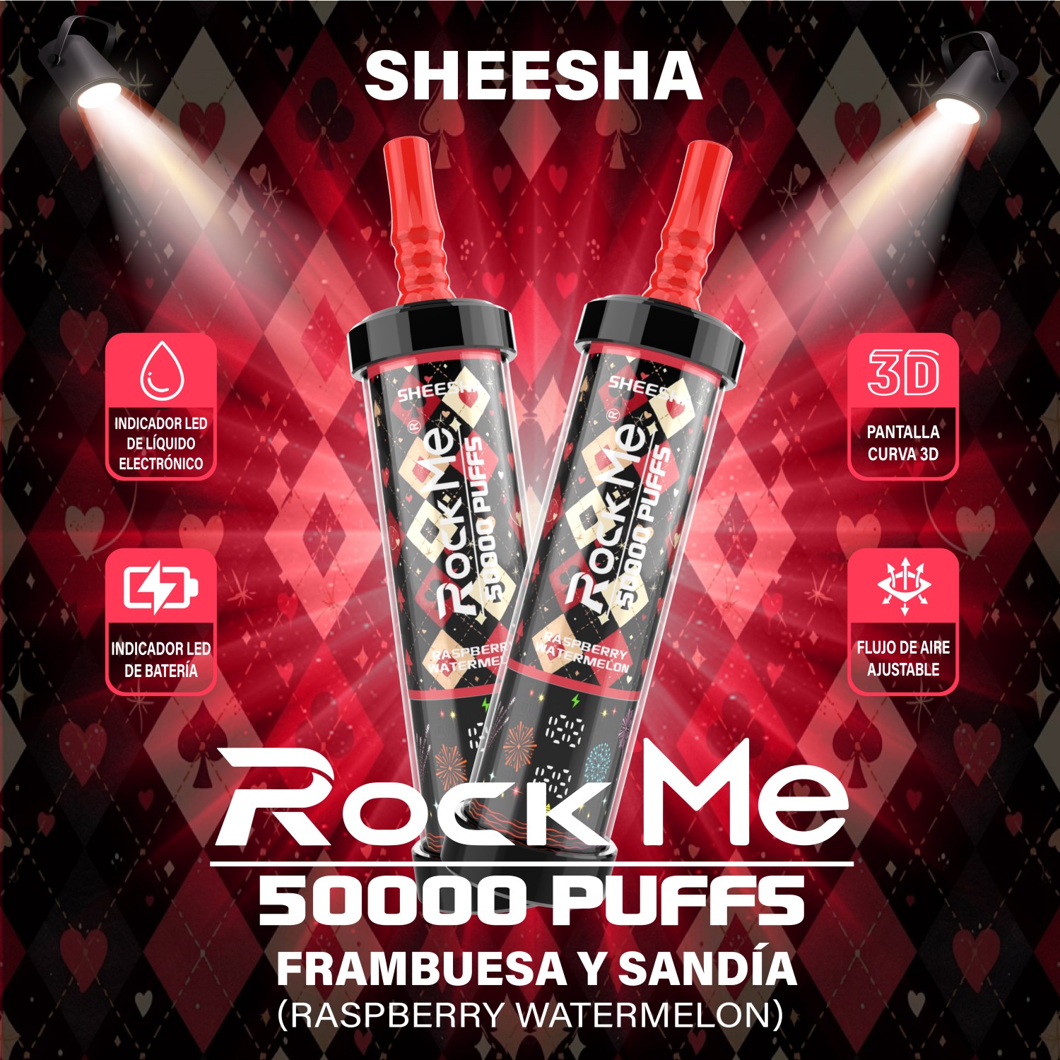 Rock Me Sheesha 50K Raspberry Watermelon