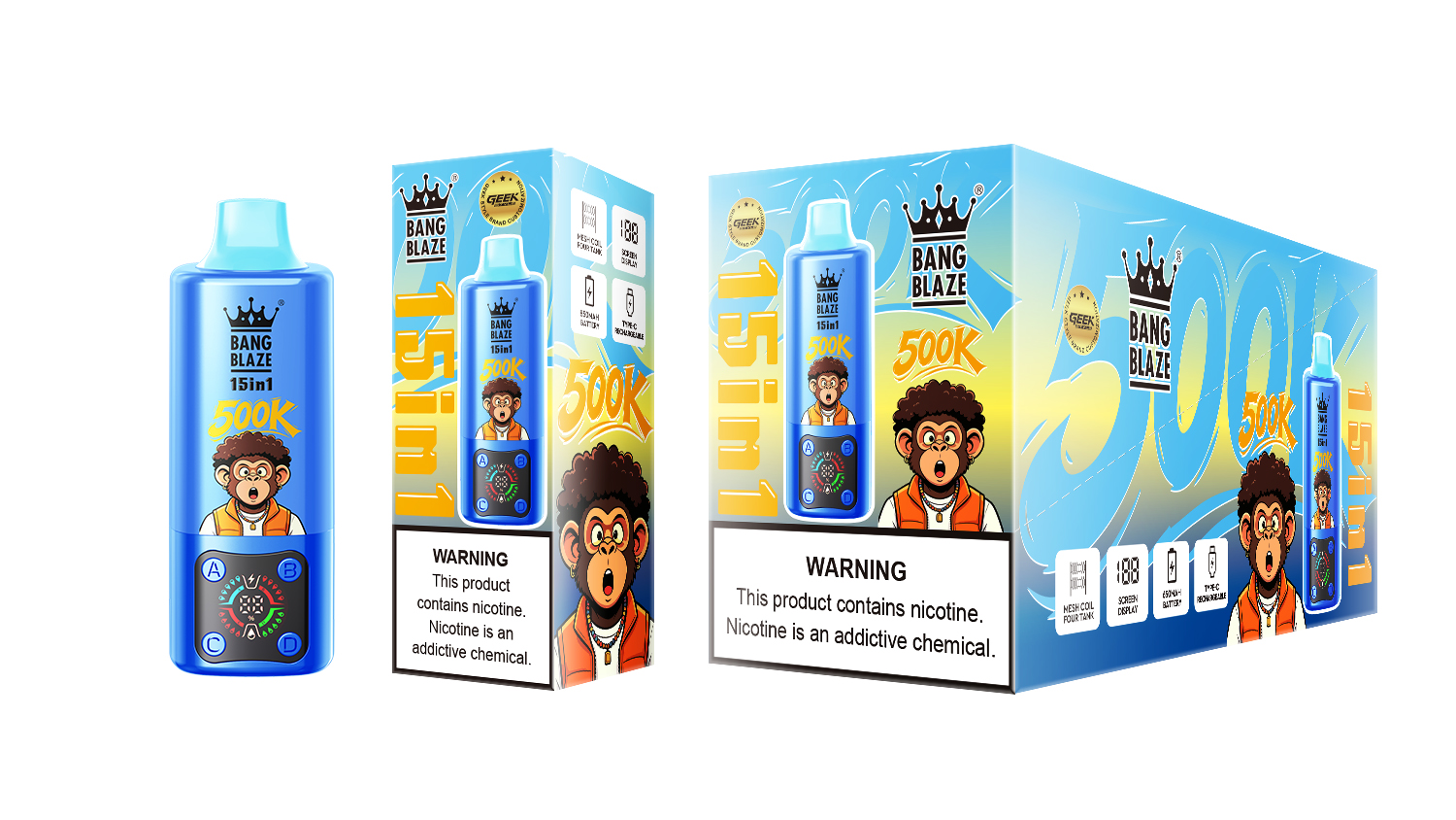 Bang Blaze 15 in 1 500K Red Bull & Watermelon Berry & Bear Fudge & Mango Ice – Bild 2
