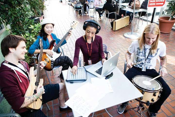 a group of students playing music at Musicians Institute