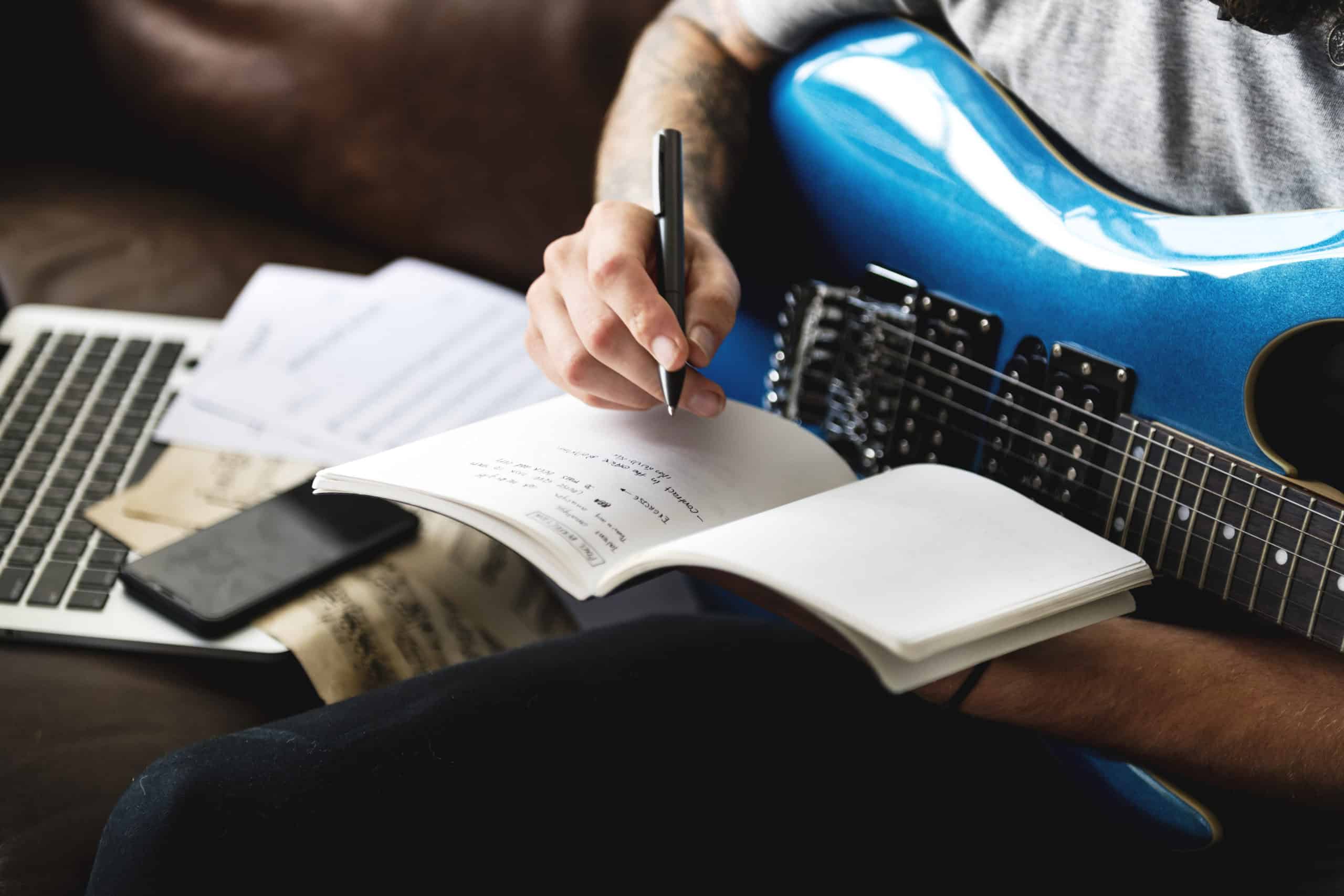 musician writing notes