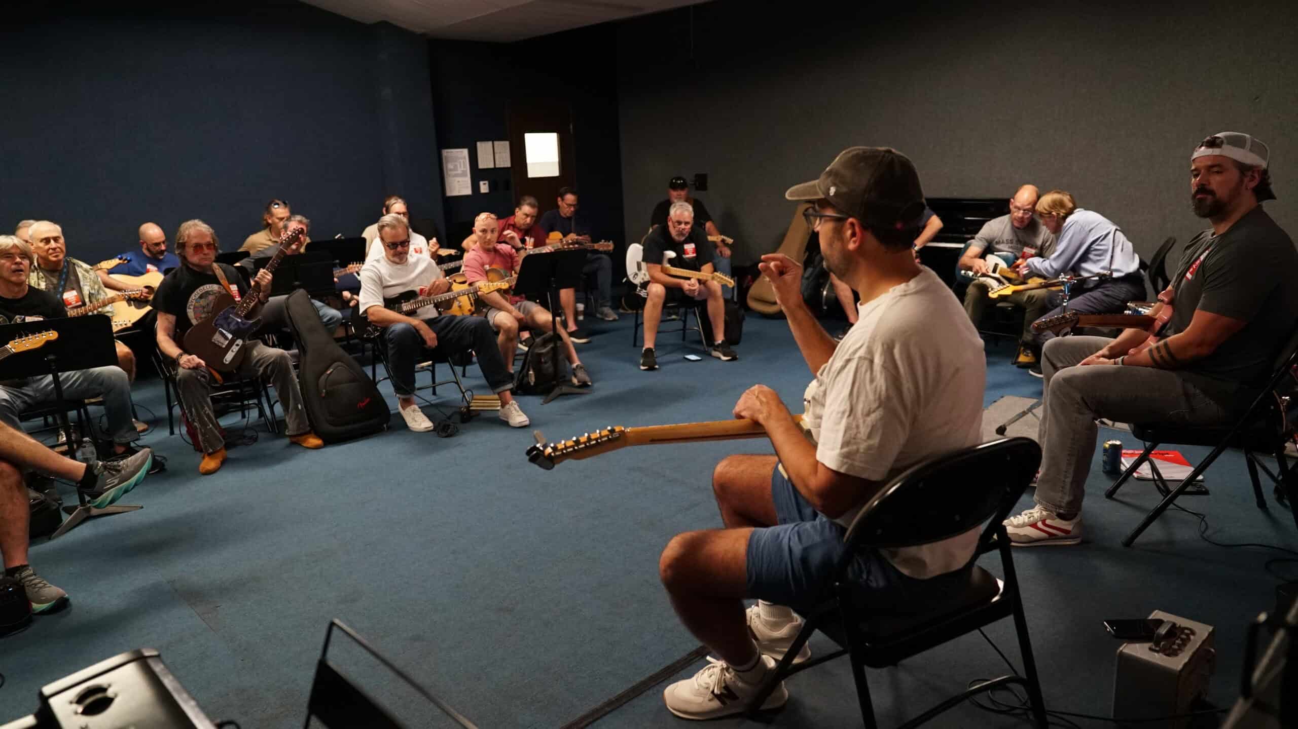 Guitar students and musicians participating in the Sonora LA Retreat in Hollywood
