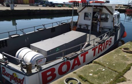 Fishing boat in Moray Firth for charter trips and fishing excursions.