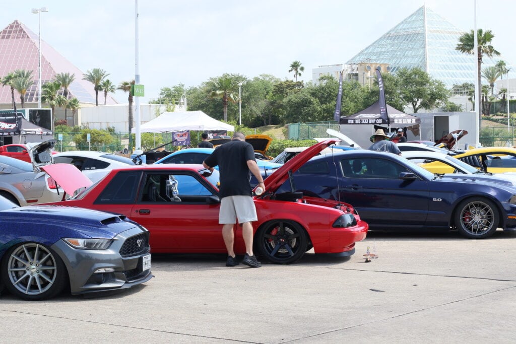 Mustang cars at Texas 2026 award event during Mustang Week.