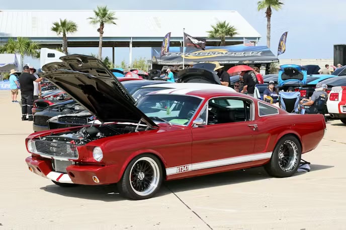 Classic Ford Mustang at Mustang Week car show.