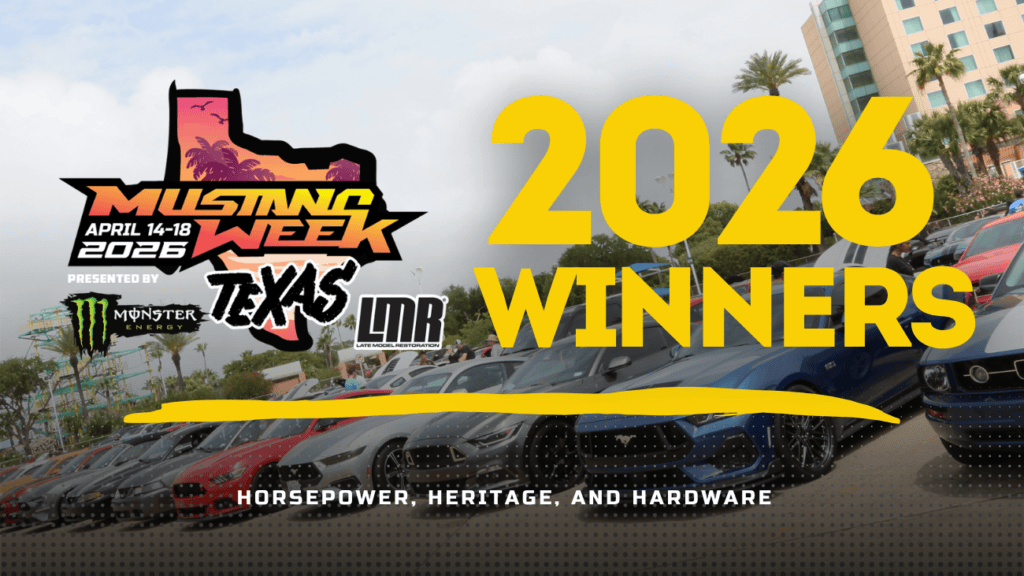 Award-winning Mustangs at Mustang Week Texas 2026 event.