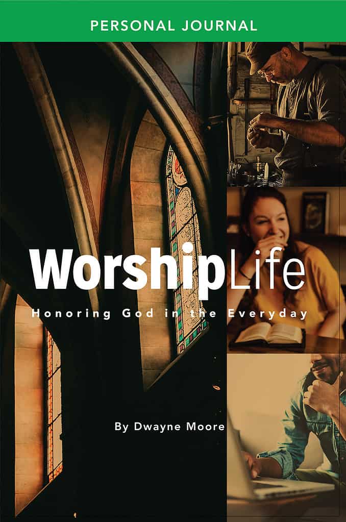 Worship Life book cover featuring church stained glass and people in prayer and worship.